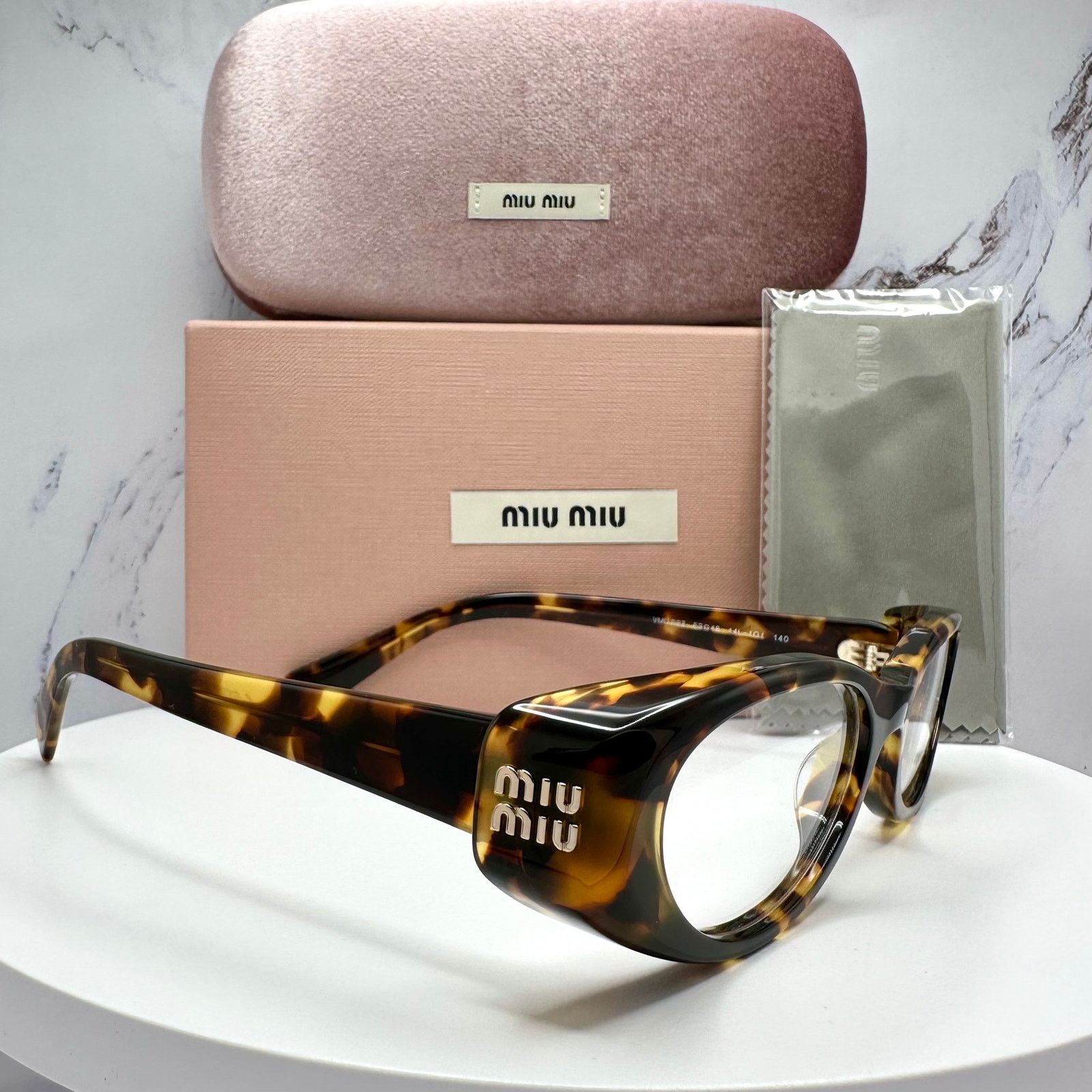 Miu Miu New MIU MIU Eyeglasses Brown Oval 53 Honey Havnana Rx-able Size ONE SIZE - 5 Thumbnail