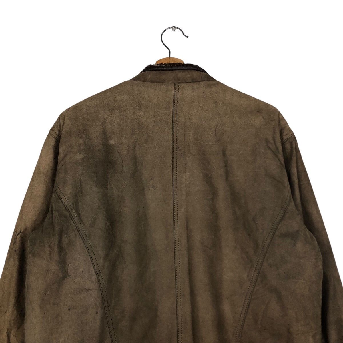 Japanese Brand 📌 Biker Leather Jacket Double Collar Shearling Issey Miyake Size US M / EU 48-50 / 2 - 10 Thumbnail