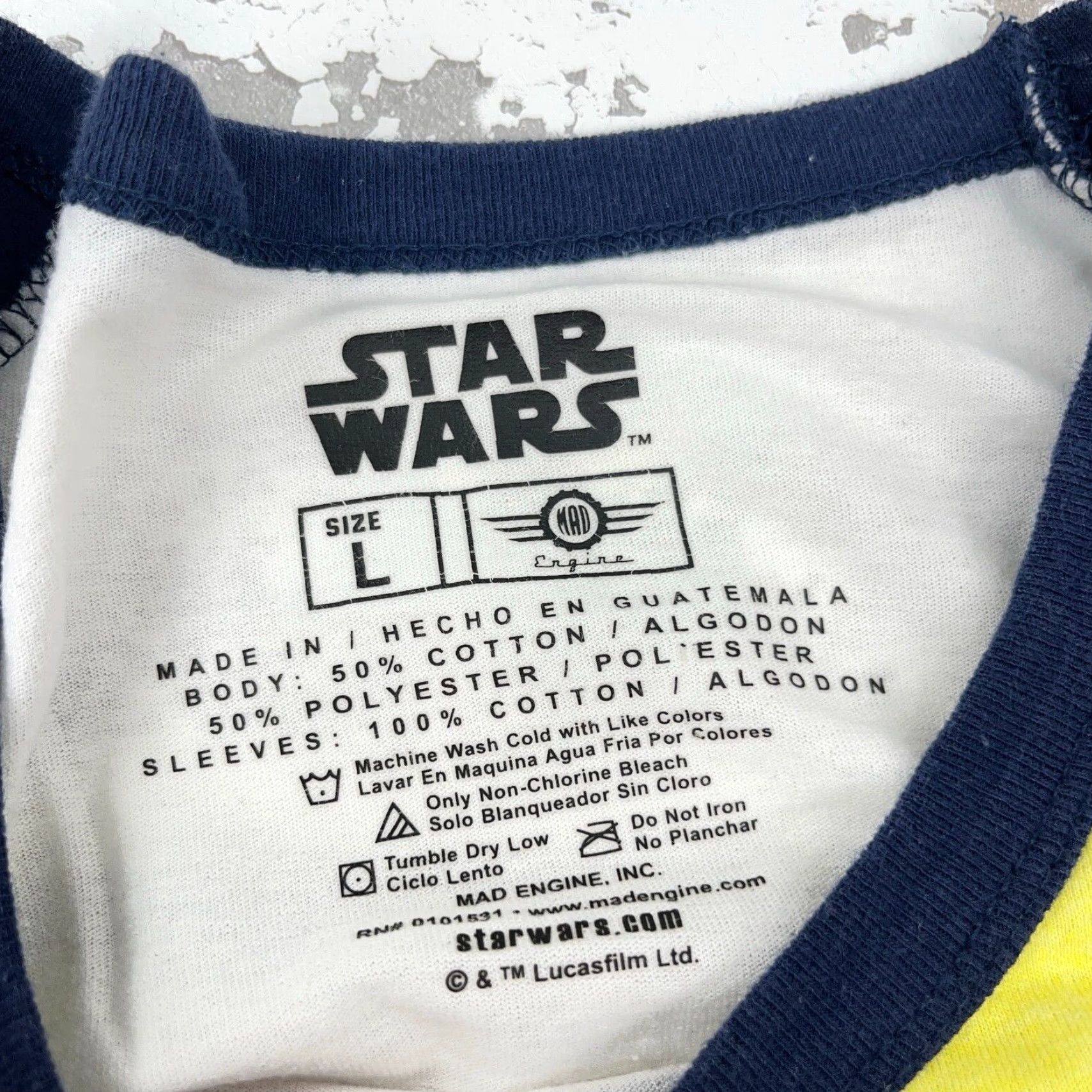 Star Wars Star Wars T-Shirt Men Large Blue Darth Vader Graphic Print Raglan Vintage Style 2010s Caped Fan Favorite Mens Size US L / EU 52-54 / 3 - 4 Thumbnail