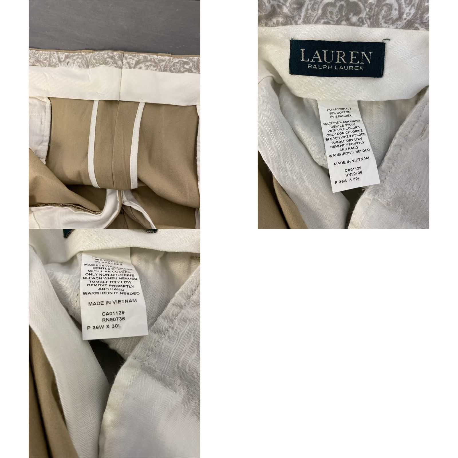 Ralph Lauren VINTAGE Lauren Ralph Lauren Chino Pants 37x30 Light Tan Mens Casual Workwear Size US 37 - 8 Thumbnail