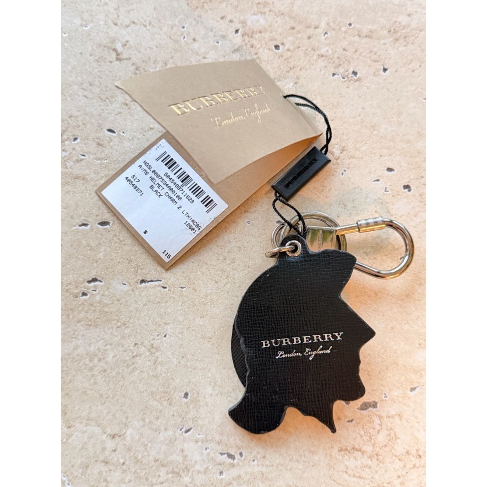 Burberry NWT Burberry Helmet Charm Black and White Keychain Silver Size ONE SIZE - 6 Thumbnail