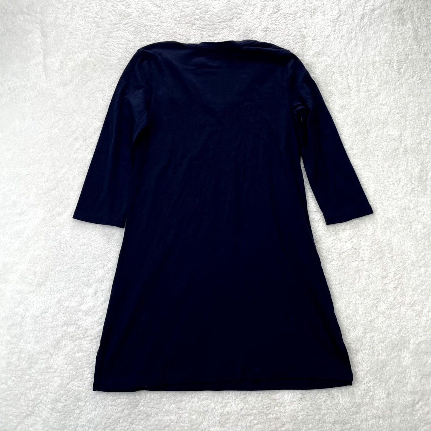 Ralph Lauren Lauren Ralph Lauren Womens Small Blue Cotton Embroidered Logo V Neck Dress Shirt Size S / US 4 / IT 40 - 5 Thumbnail