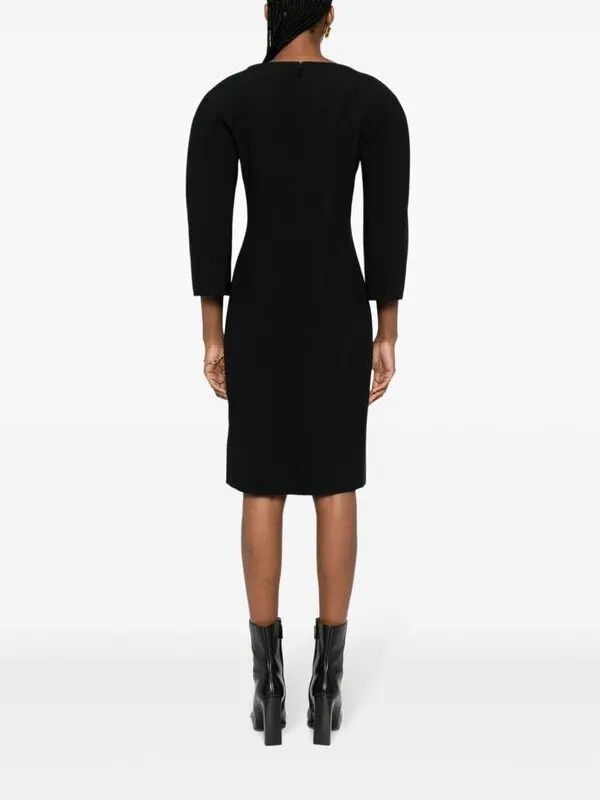Versace o1y0226 Midi Dress in Black Size S / US 4 / IT 40 - 4 Thumbnail