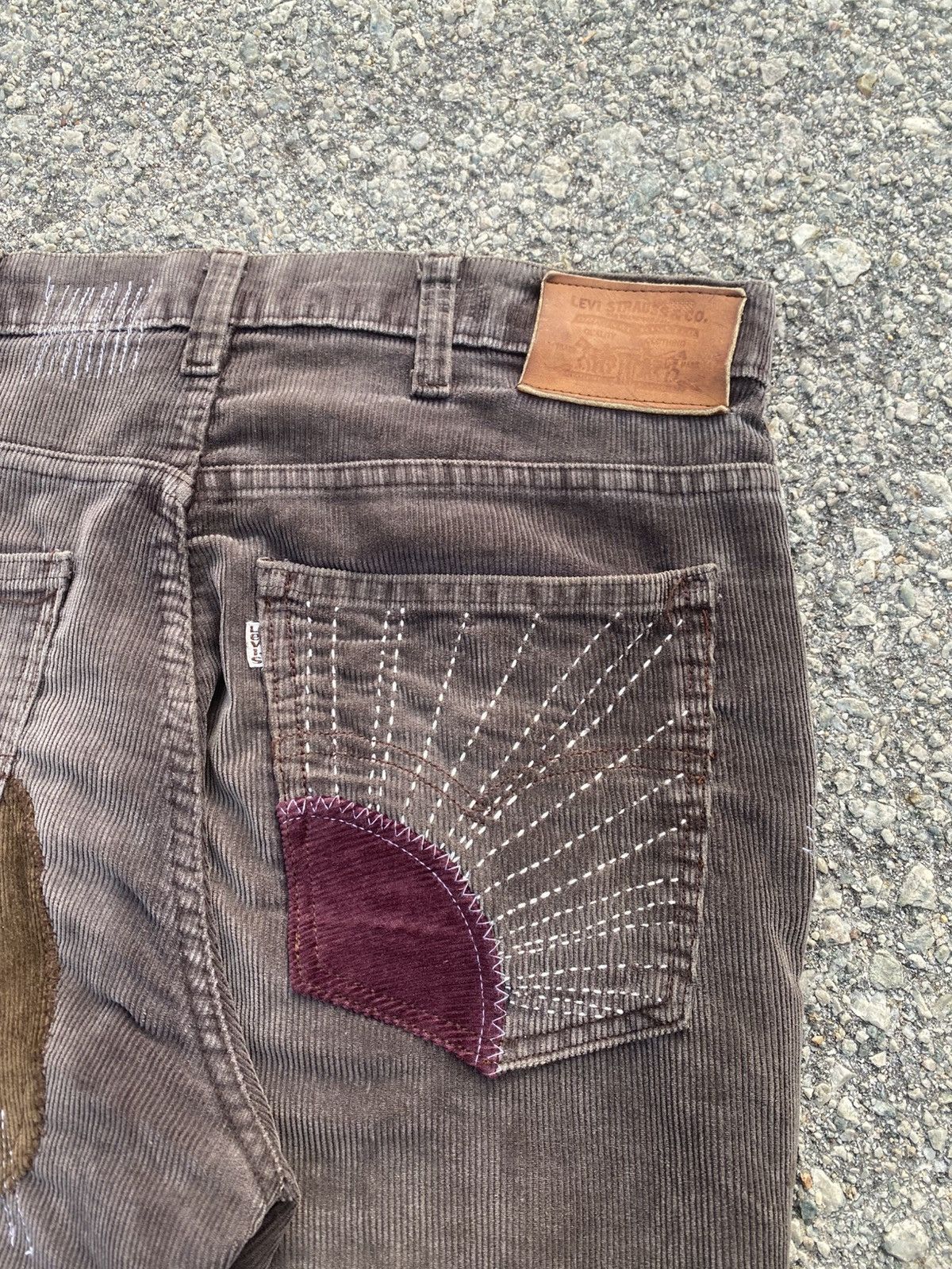Levi's Vintage Clothing 1970s-80s Levis Corduroy Hippies Patchwork Flared Size US 34 / EU 50 - 6 Thumbnail