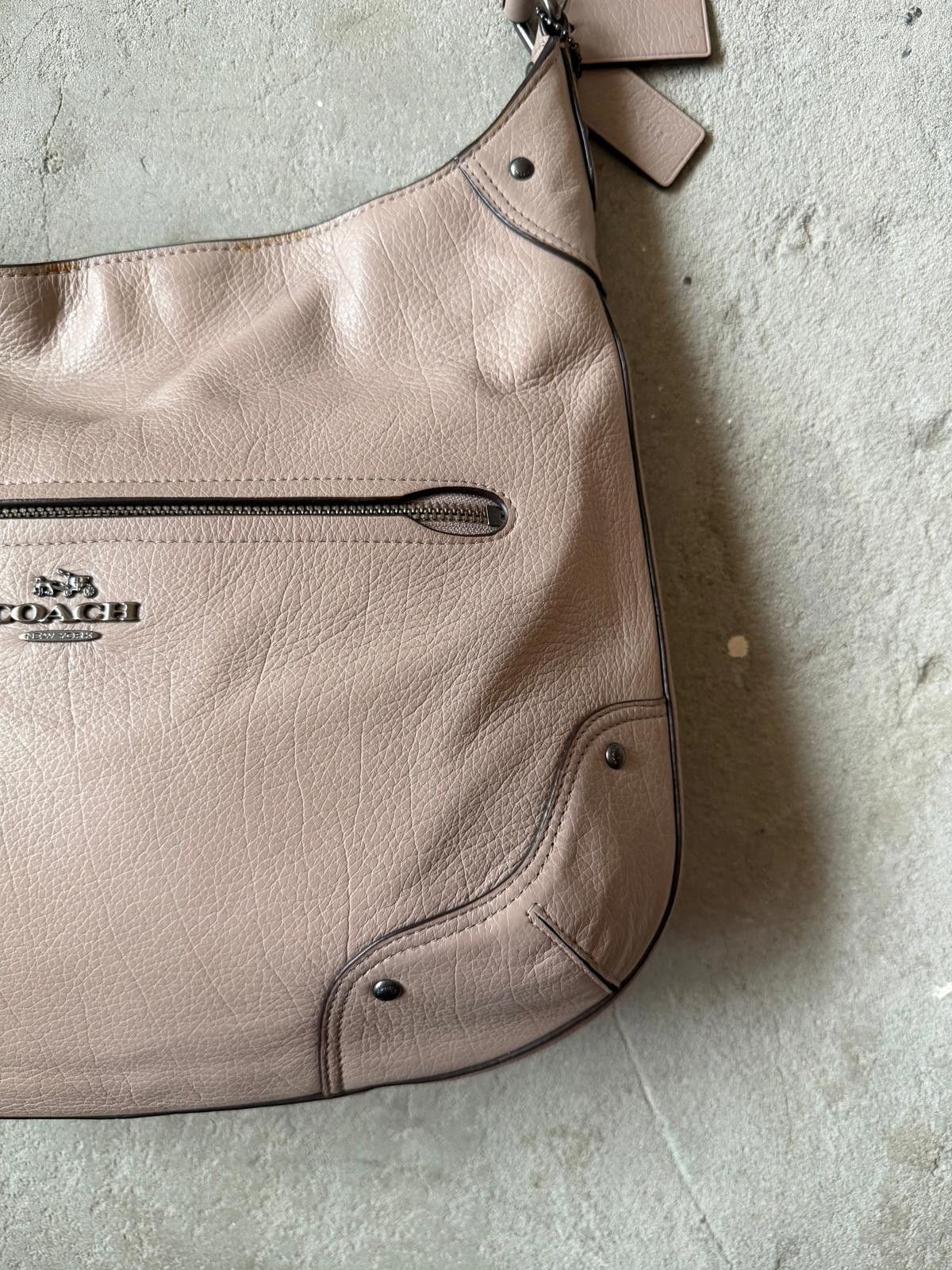 Coach Coach Leather Hobo Shoulder Bag Beige Size ONE SIZE - 4 Thumbnail