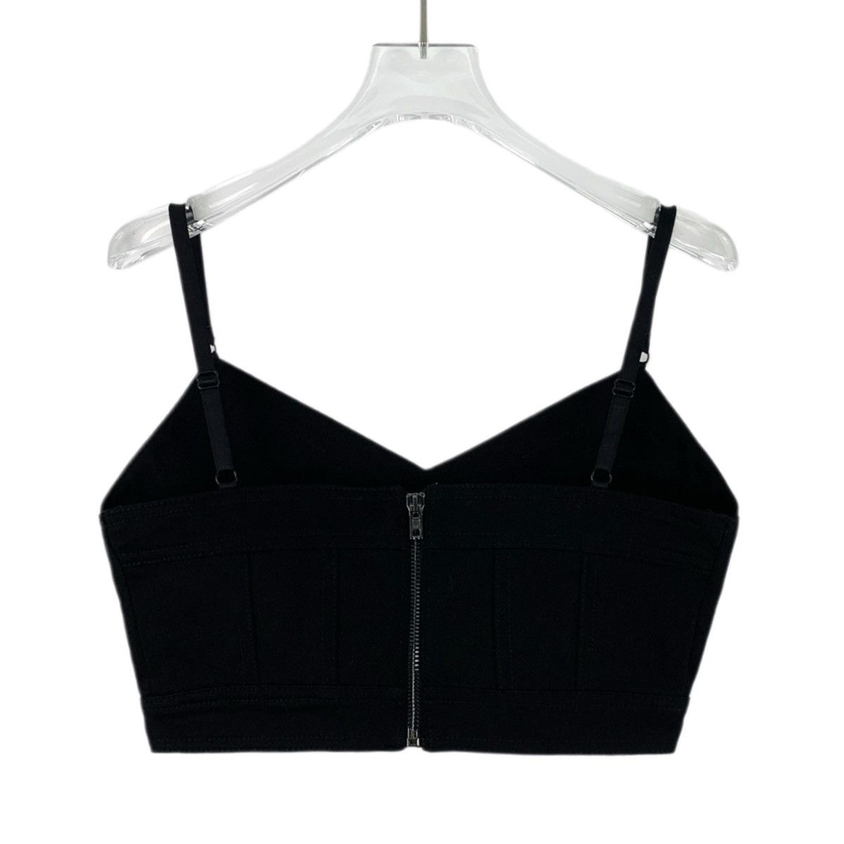 Alexander Wang Alexander Wang Black Cotton Back Zip Camisole Top K26WX Size XS / US 0-2 / IT 36-38 - 2 Thumbnail