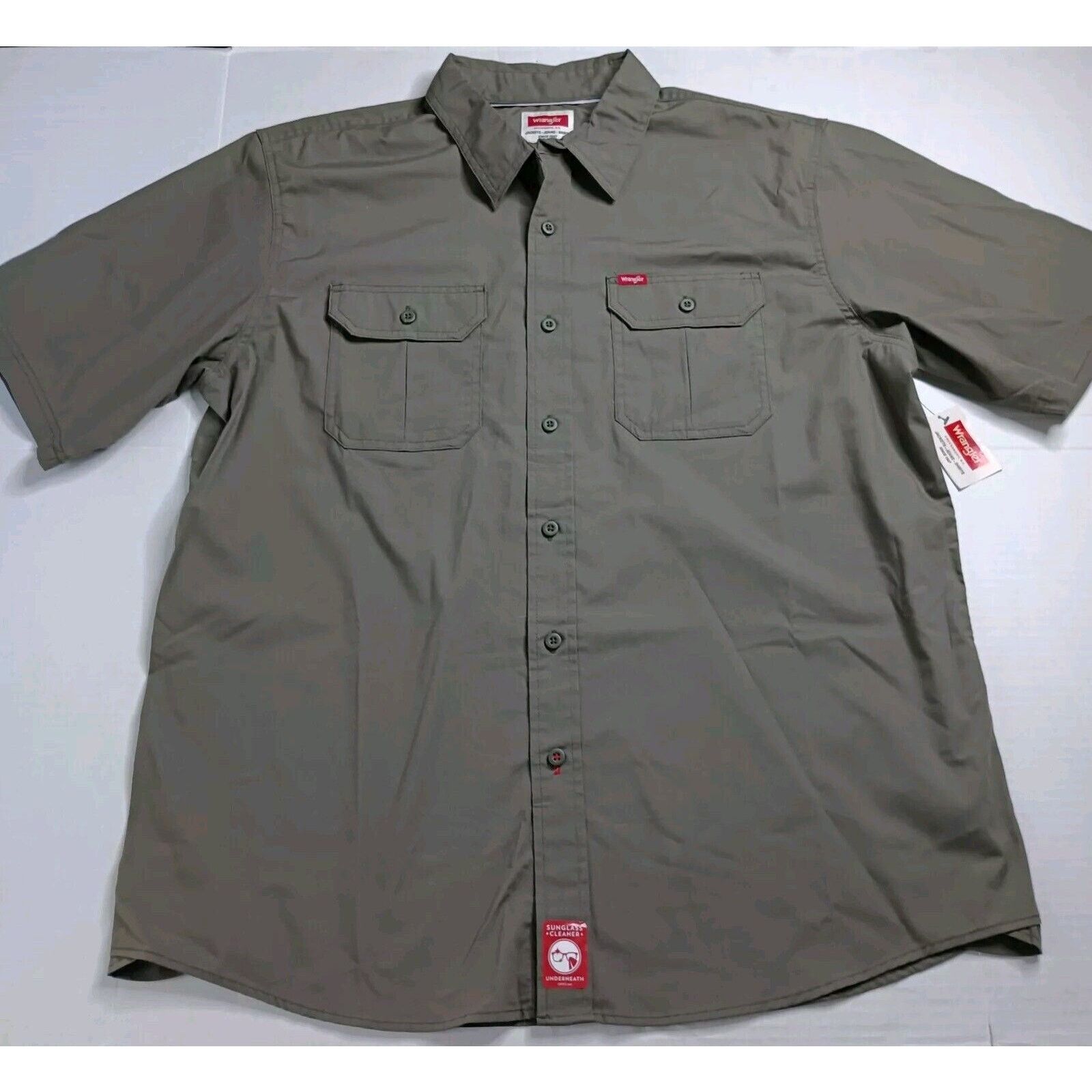 Wrangler Wrangler S/S Twill Button Up Shirt Green Relaxed Fit Size XL Size US XL / EU 56 / 4 - 1 Thumbnail