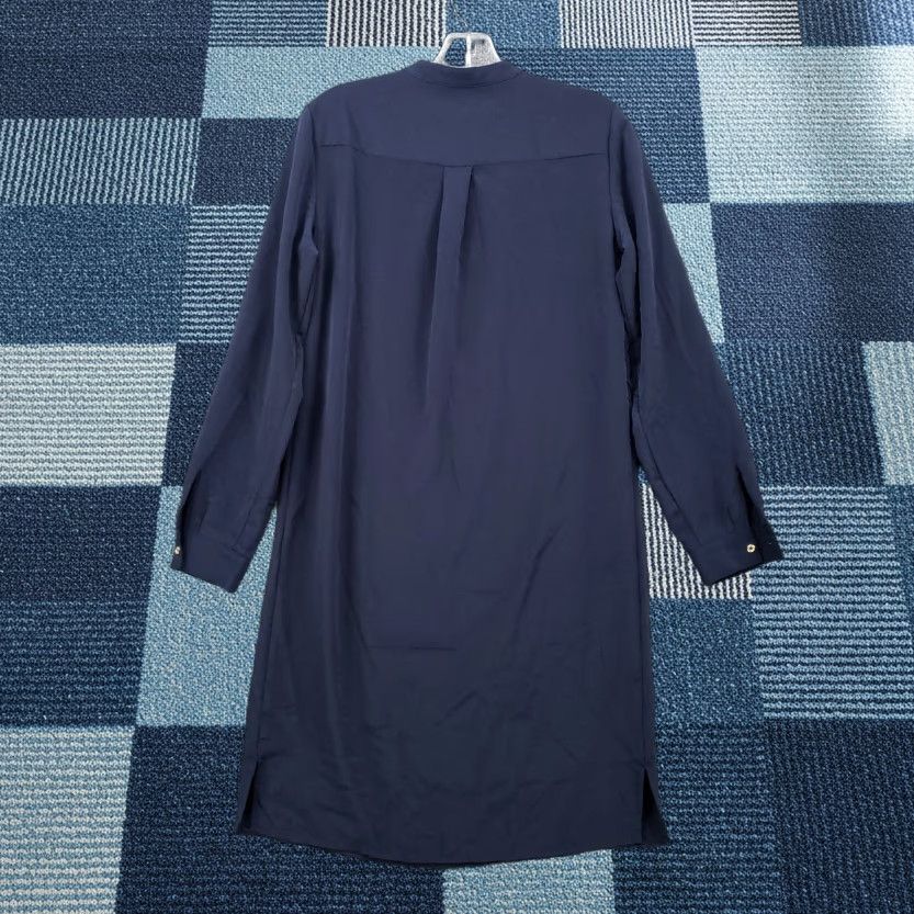 Calvin Klein Calvin Klein Dress Womens 4 Blue Shift 1/4 Zip Long Sleeve Side Slit Lightweight Size S / US 4 / IT 40 - 1 Thumbnail