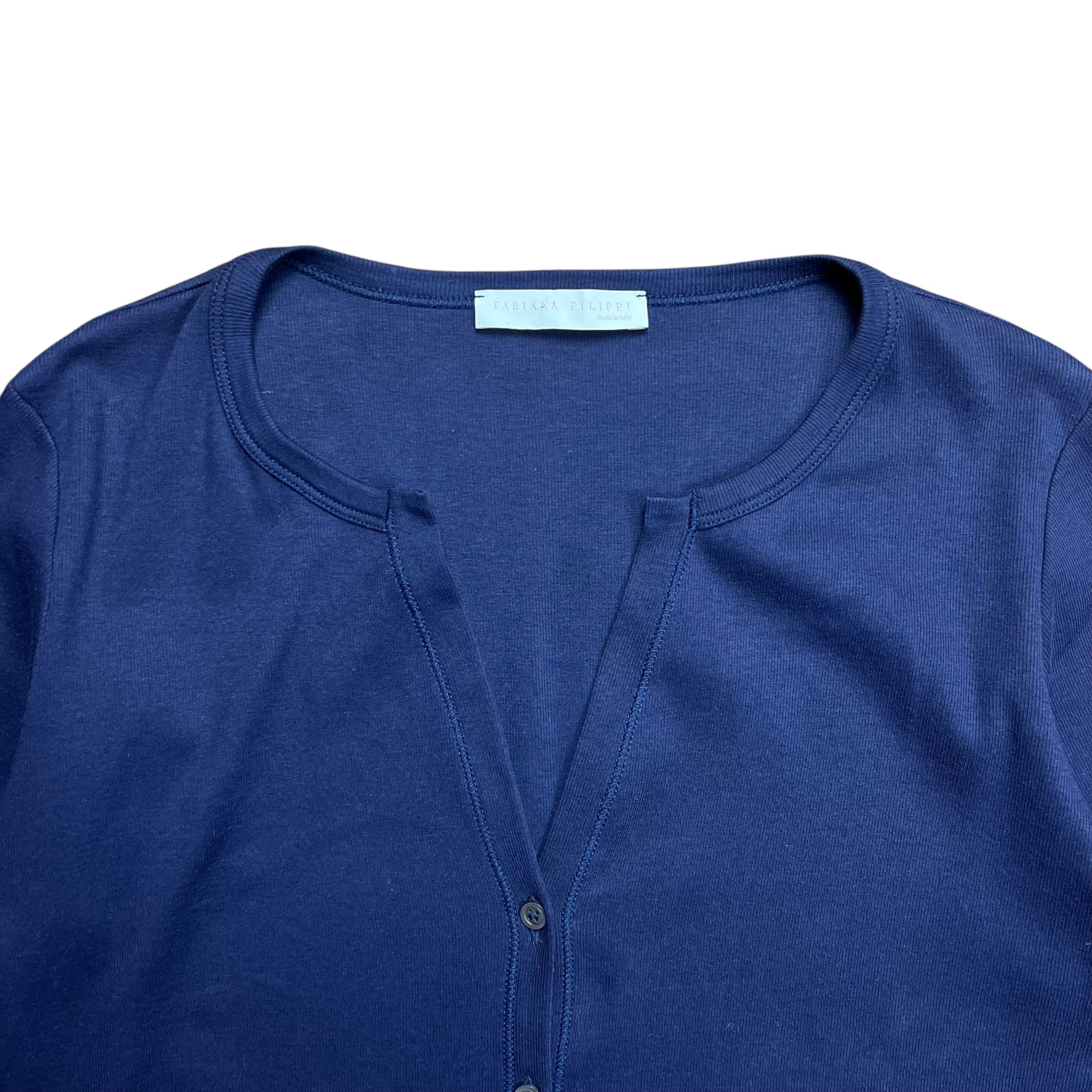 Fabiana Filippi Fabiana Filippi Navy Button-up Cardigan - L Size L / US 10 / IT 46 - 5 Thumbnail