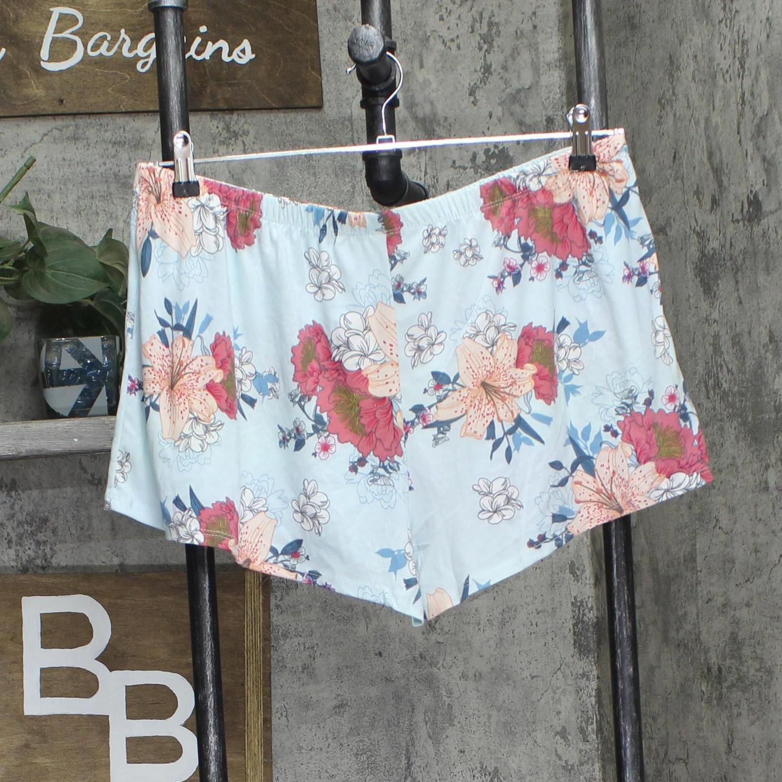 Other New Flora Nikrooz Accent Sleep Shorts T90882 Blue Floral L Size 36" / US 14 / IT 50 - 2 Thumbnail