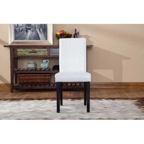 Designer × Homemade Urban Style Solid Wood Leatherette Padded Parson Chair, Whit Size US L / EU 52-54 / 3 - 4 Thumbnail