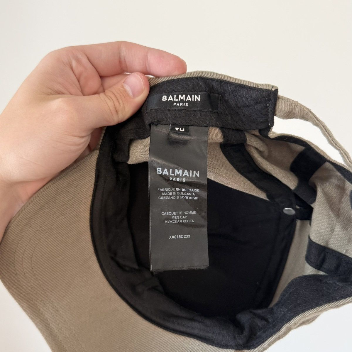 Balmain Balmain Paris Logo Cotton Baseball Cap Strapback Hat Olive Size ONE SIZE - 8 Thumbnail