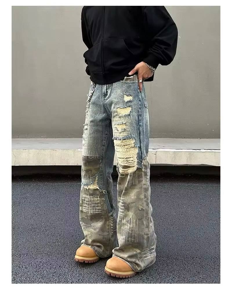 Japanese Brand × Vintage ripped jeans Size US 36 / EU 52 - 2 Thumbnail