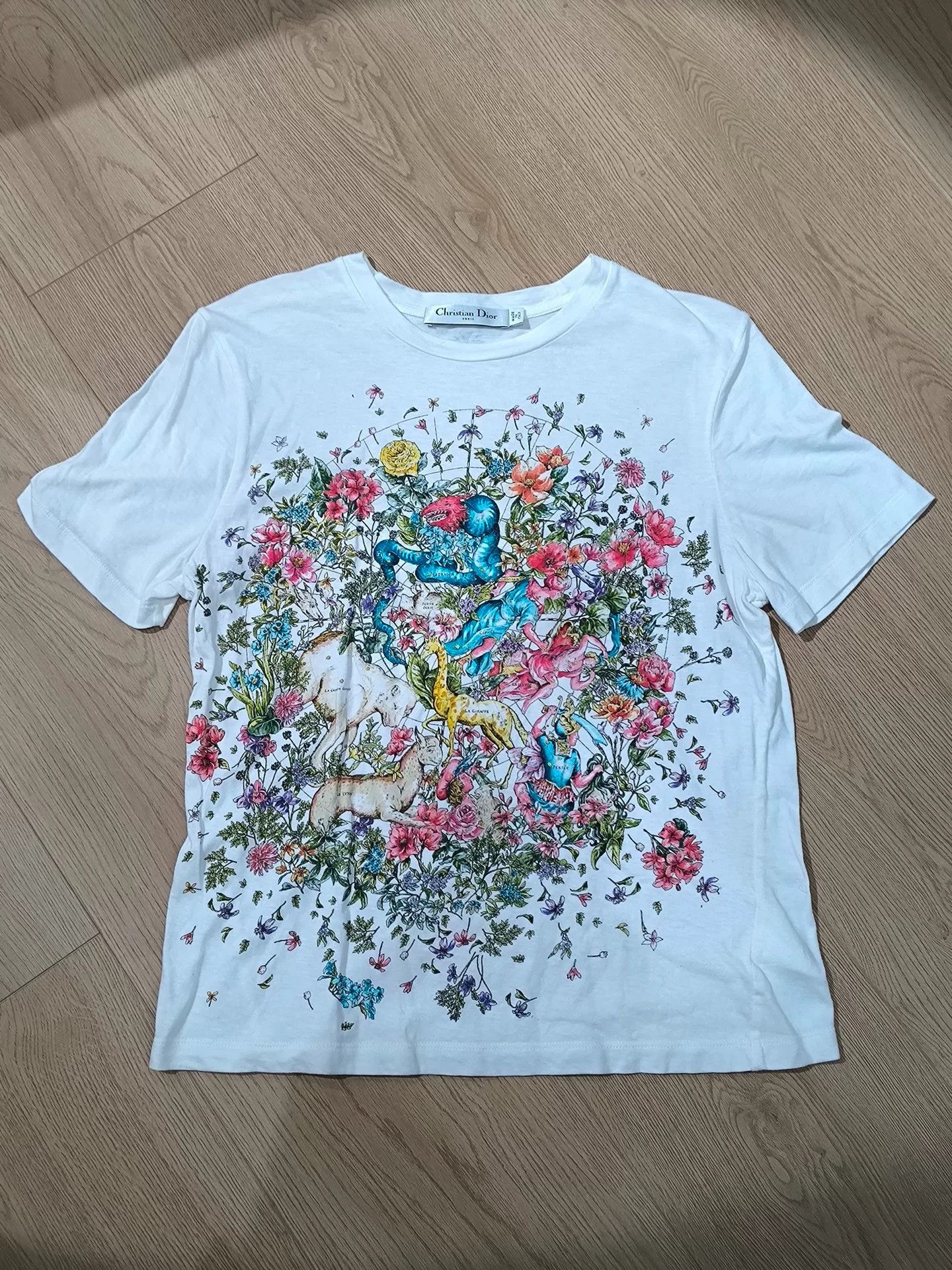 Dior Zoo Vine Print White T-Shirt