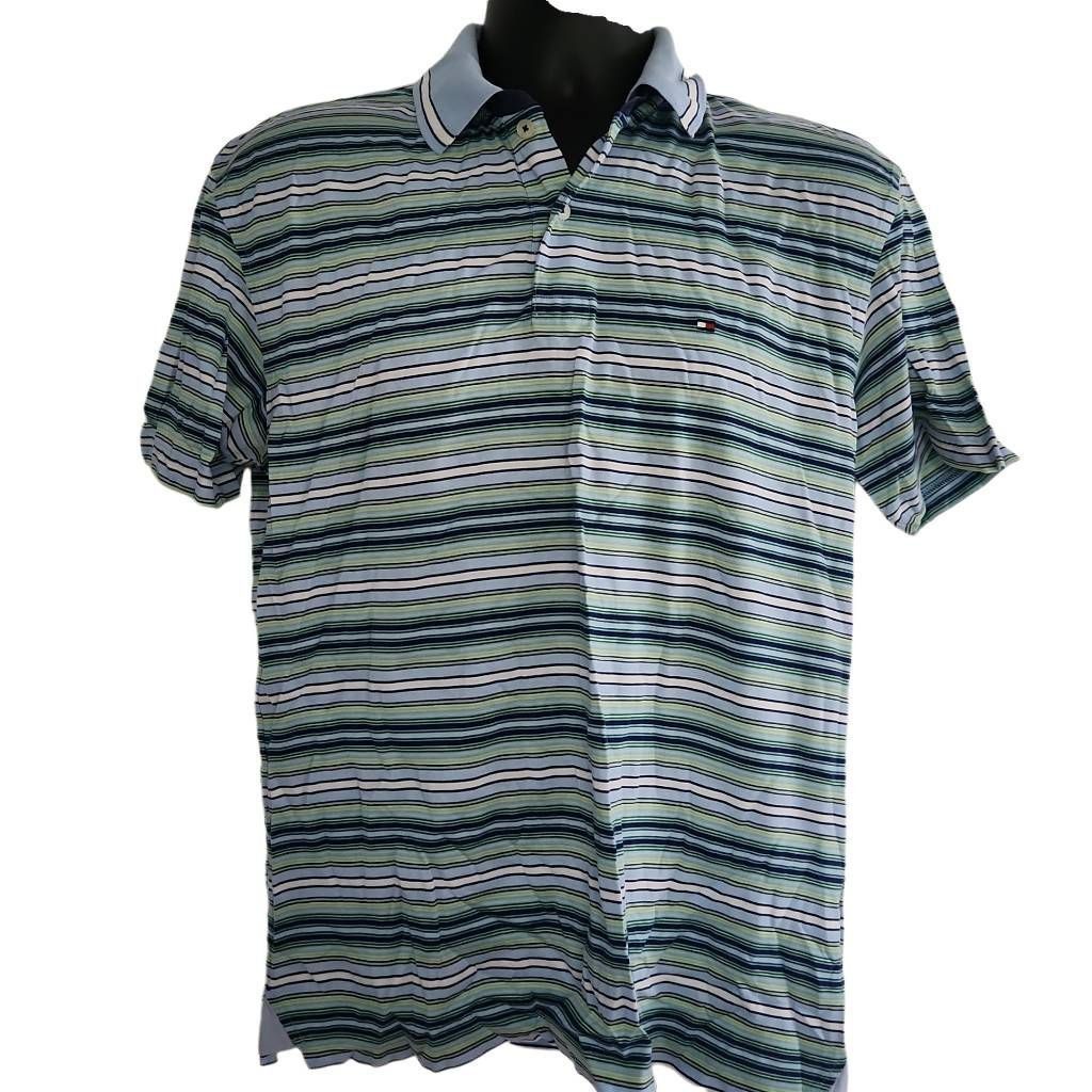 Tommy Hilfiger Tommy Hilfiger Men's Size Medium Blue Green Striped Cotton P Size US M / EU 48-50 / 2 - 1 Thumbnail