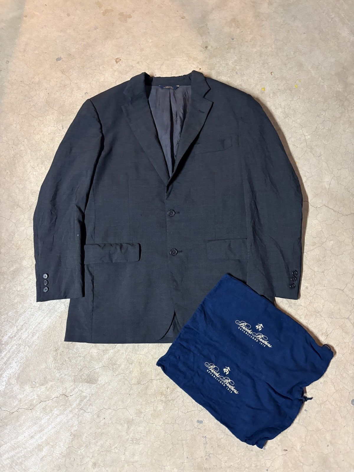 Brooks Brothers VTG Brooks Brothers Blazer Jacket Made in USA 100% Wool Gray Size 38R - 1 Thumbnail