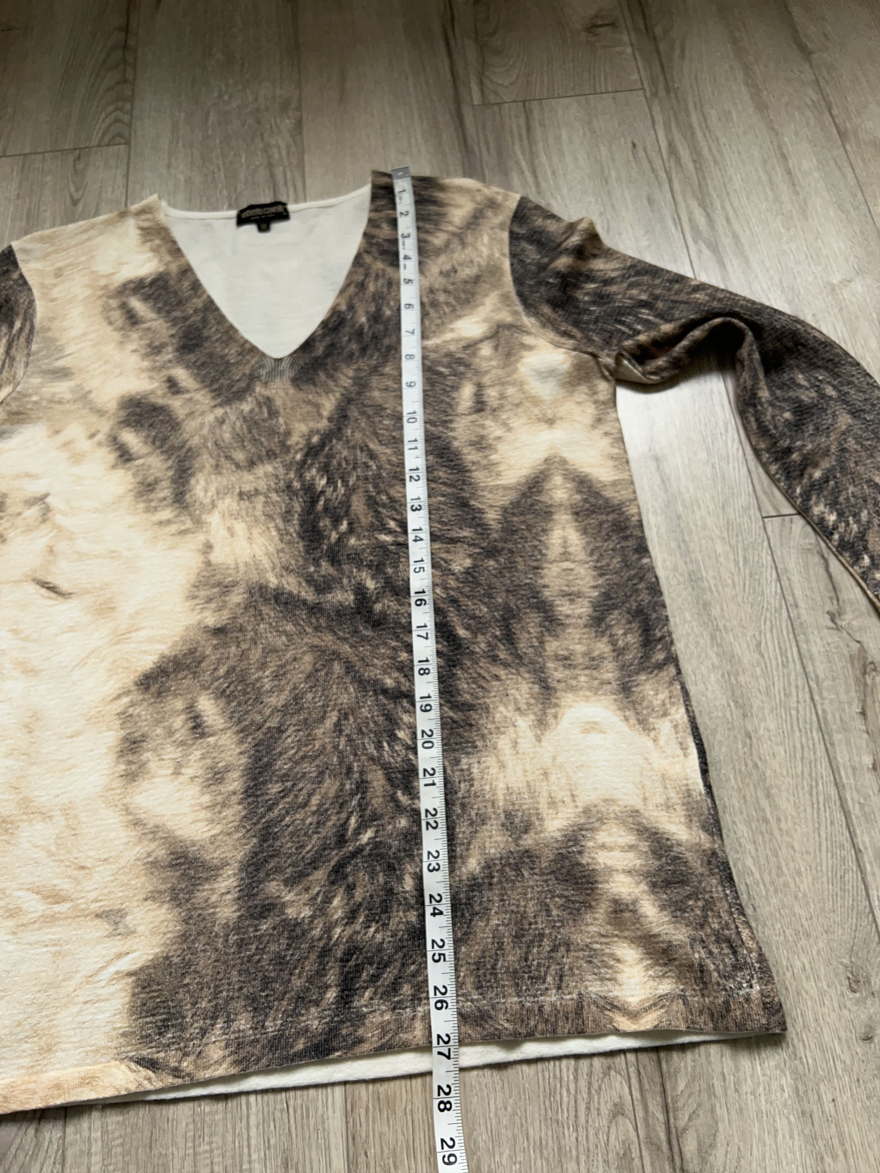 Roberto Cavalli × Vintage Cavalli All Over Animal Print Wool V Neck Jumper Sweater Size M / US 6-8 / IT 42-44 - 6 Thumbnail