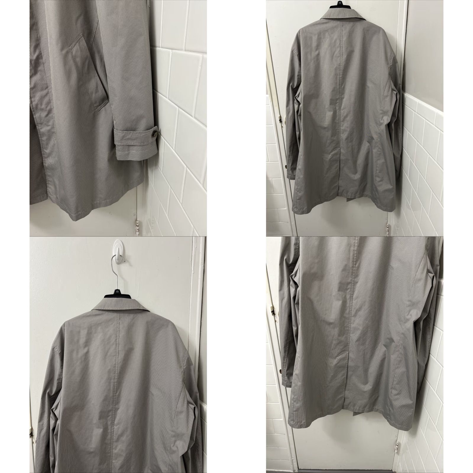 Ralph Lauren VINTAGE Lauren Ralph Lauren Trench Coat Mens 46R Gray Houndstooth Polyester Rain Jacket Size US S / EU 44-46 / 1 - 8 Thumbnail