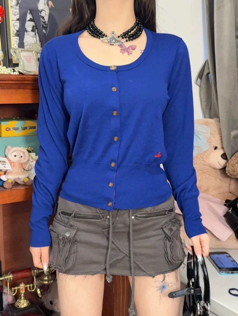 Vivienne Westwood Vivienne Westwood size3 Clayblue knit cardigan Size L / US 10 / IT 46 - 1 Thumbnail