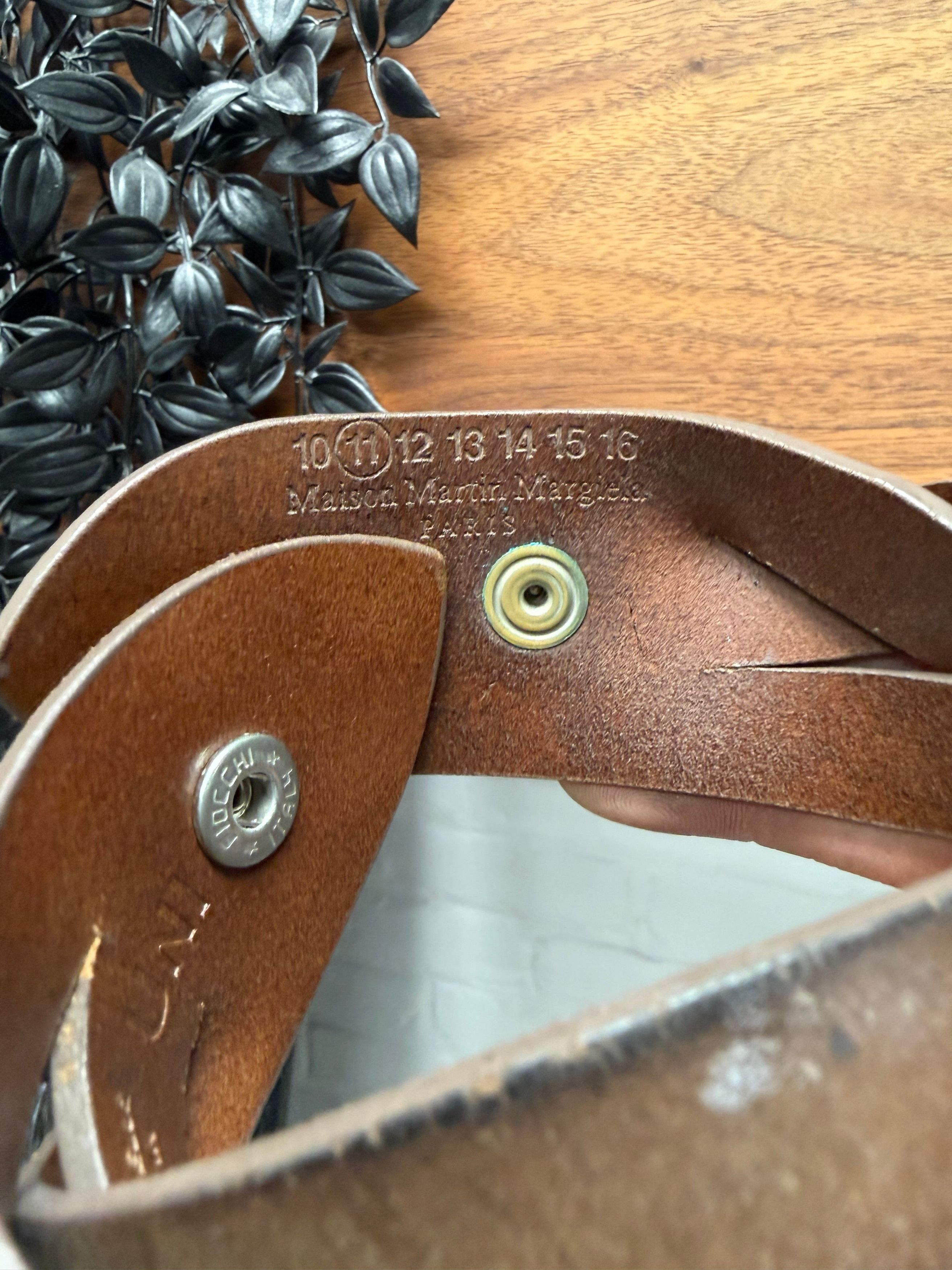 Maison Margiela Maison Margiela ‘Woven’ Brown Calfskin Leather Bracelet Size ONE SIZE - 5 Thumbnail