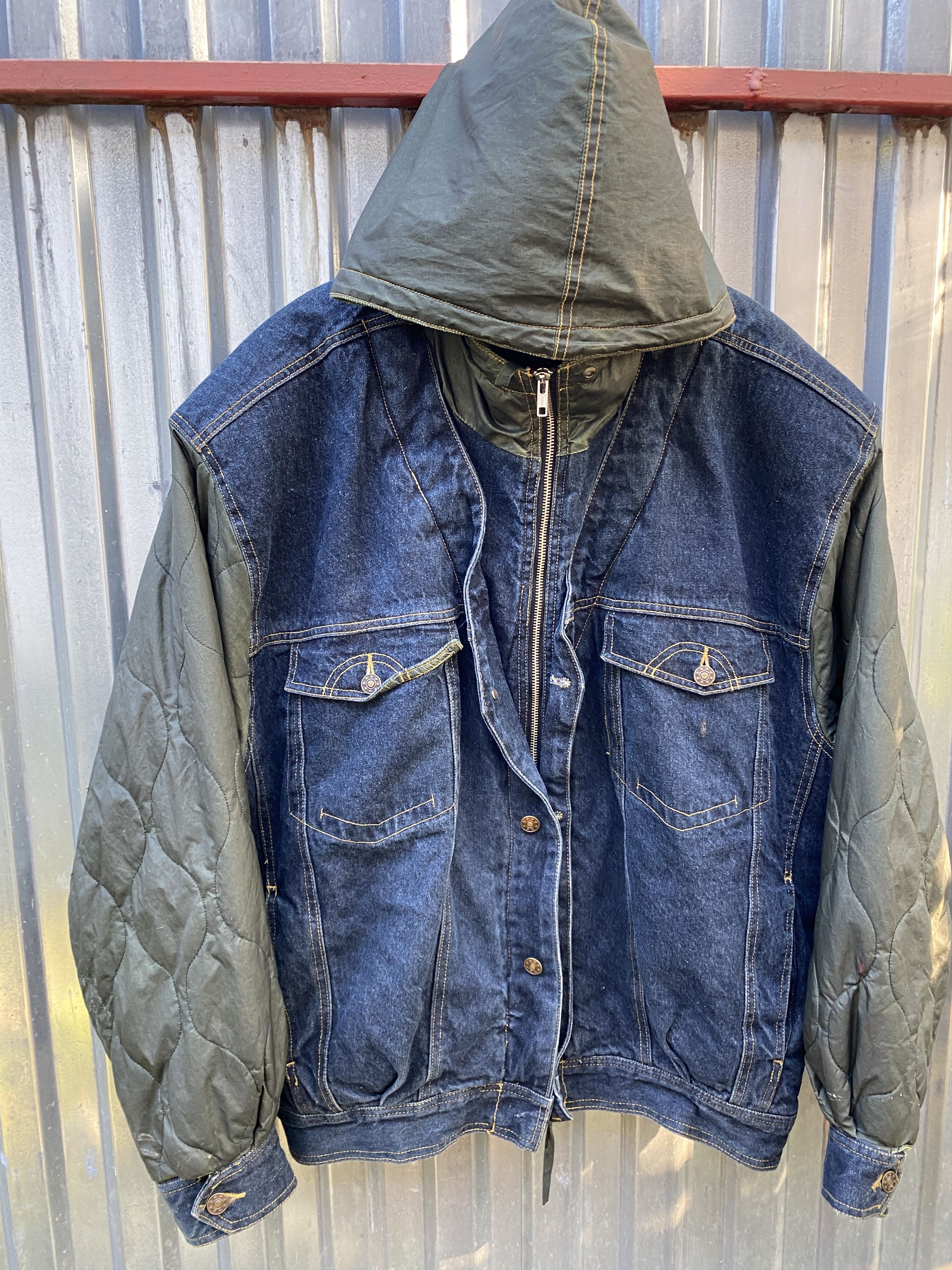 Japanese Brand × Rap Tees RARE🔥VINTAGE PELLE PELLE STYLE DENIM/PUFFER JACKET RAP 90S Size US L / EU 52-54 / 3 - 2 Thumbnail
