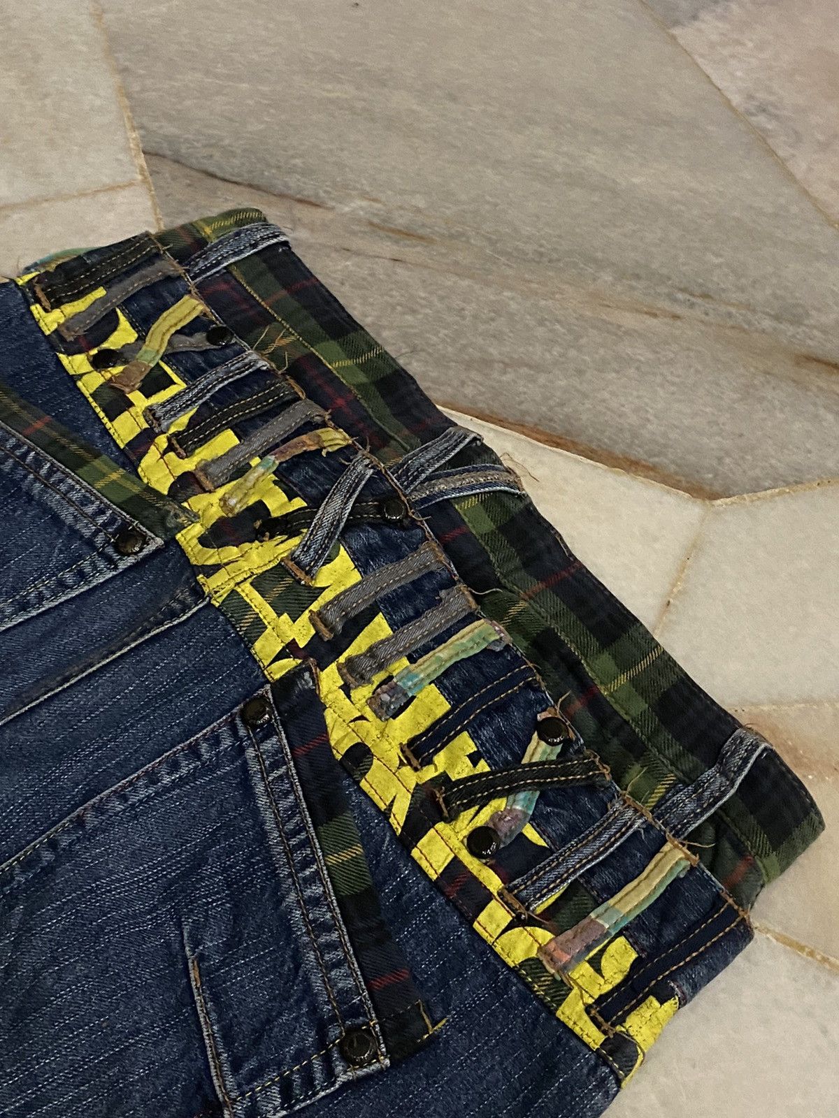 If Six Was Nine Vintage Japan Sorridere Double Waist Punk Style Design Denim Size US 32 / EU 48 - 13 Thumbnail