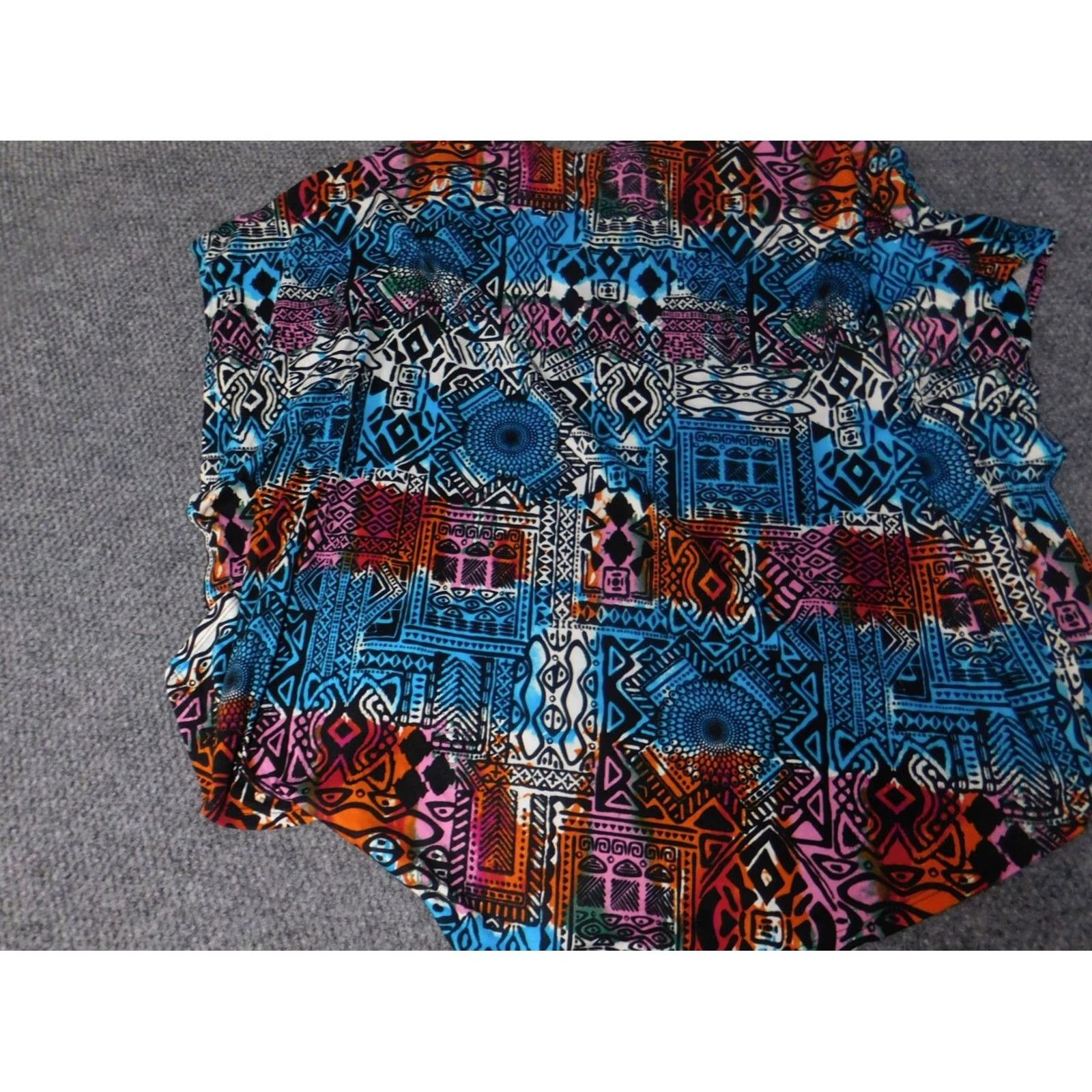 Vintage Polly Esther Blouse Womens Medium Orange Crew Neck Short Sleeve Pullover Open Draped Casual Regular Polyester Down Solid - 0 Size M / US 6-8 / IT 42-44 - 7 Thumbnail