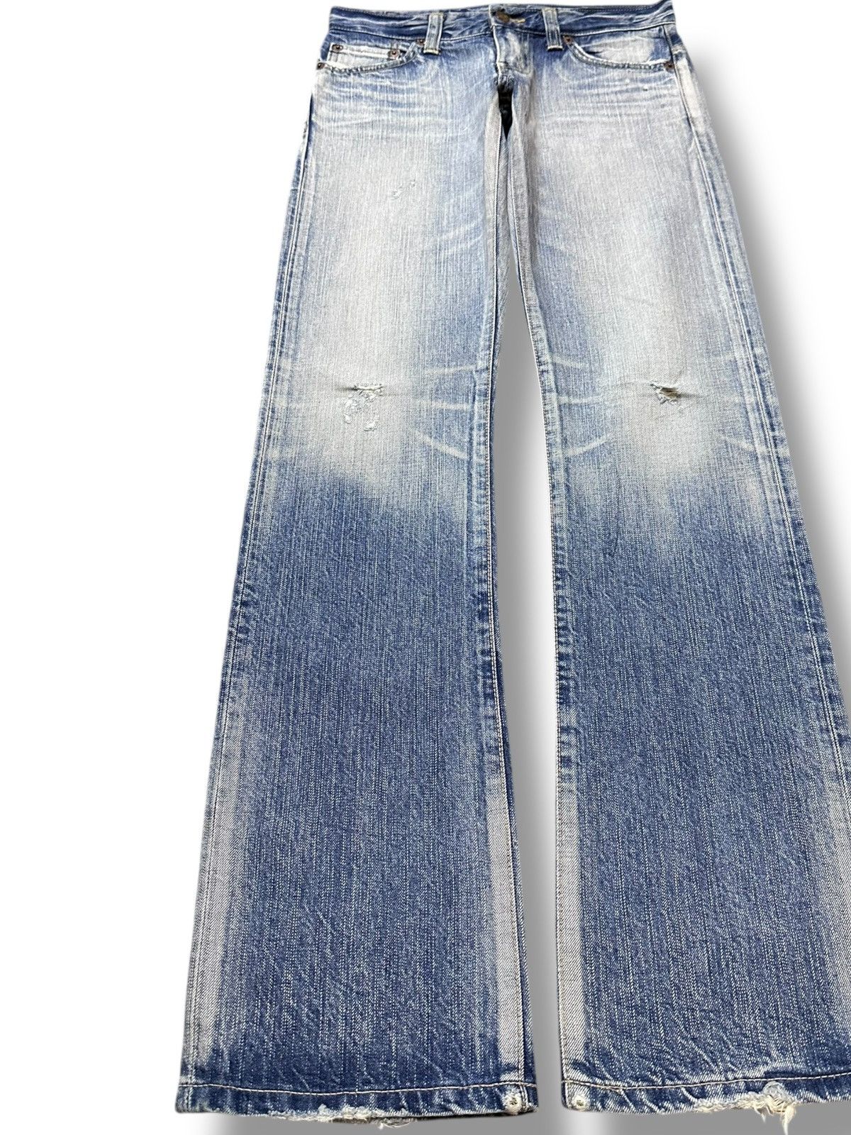 Edwin Vintage Edwin 503 Faded Wash Grunge Distressed Denim Size US 29 - 3 Thumbnail