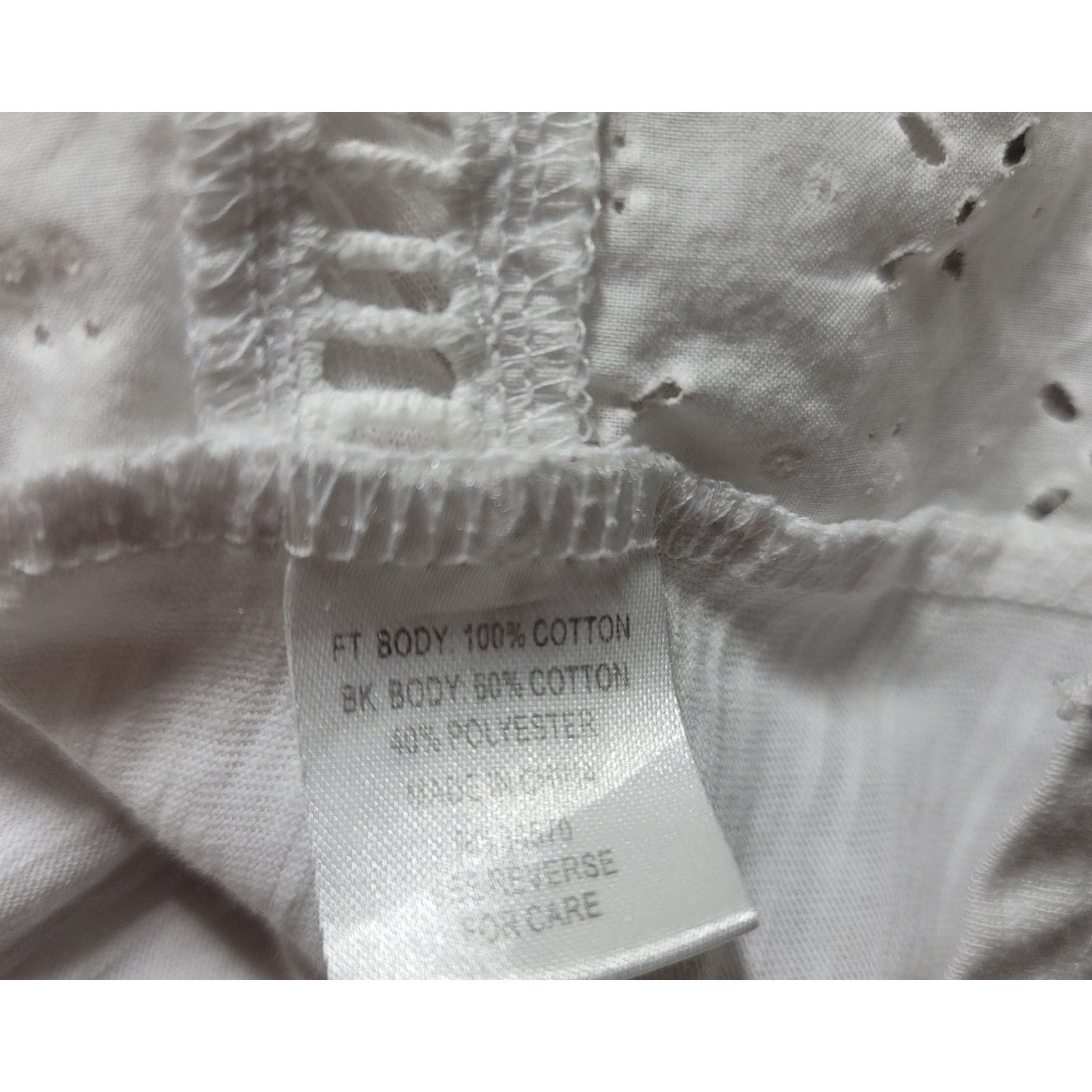 Other Jason Maxwell White Eyelet Tank Top Medium Back Slub Knit Size M / US 6-8 / IT 42-44 - 4 Thumbnail