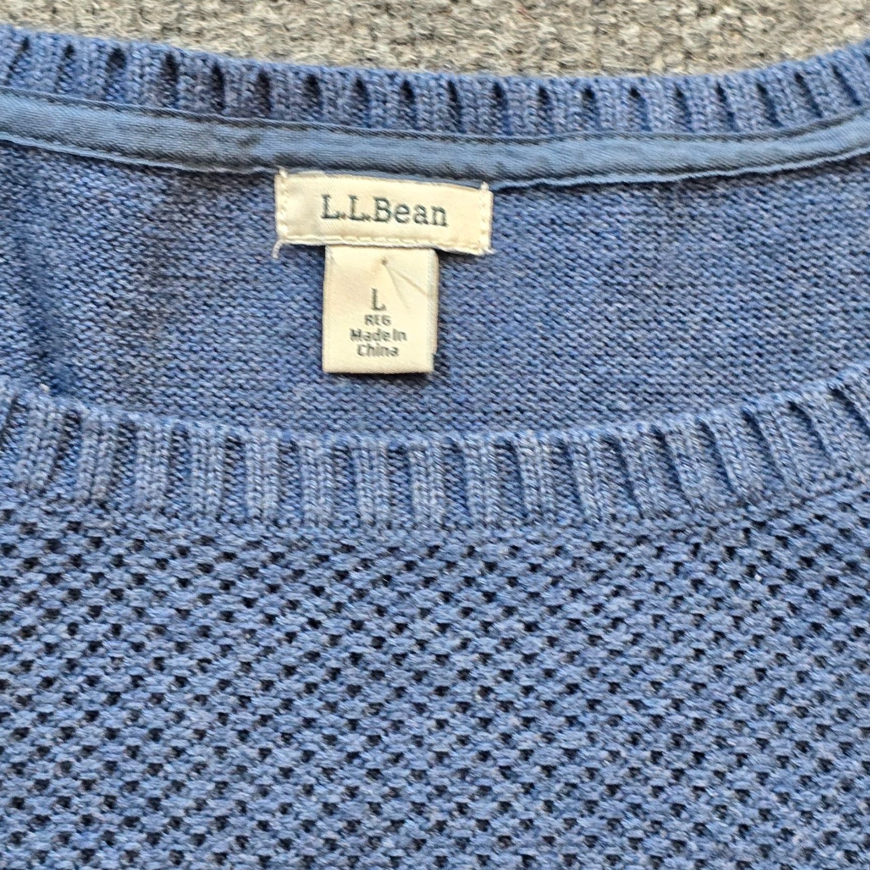 Vintage LL Bean Sweater Womens Large Blue Waffle-Knit Long Sleeve Pullover Casual Capsule Size L / US 10 / IT 46 - 3 Thumbnail