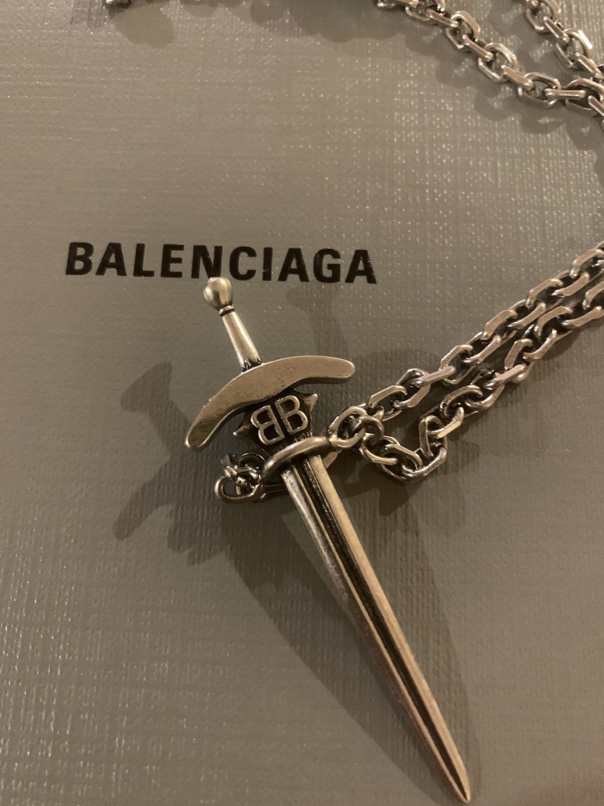 Balenciaga goth sword necklace