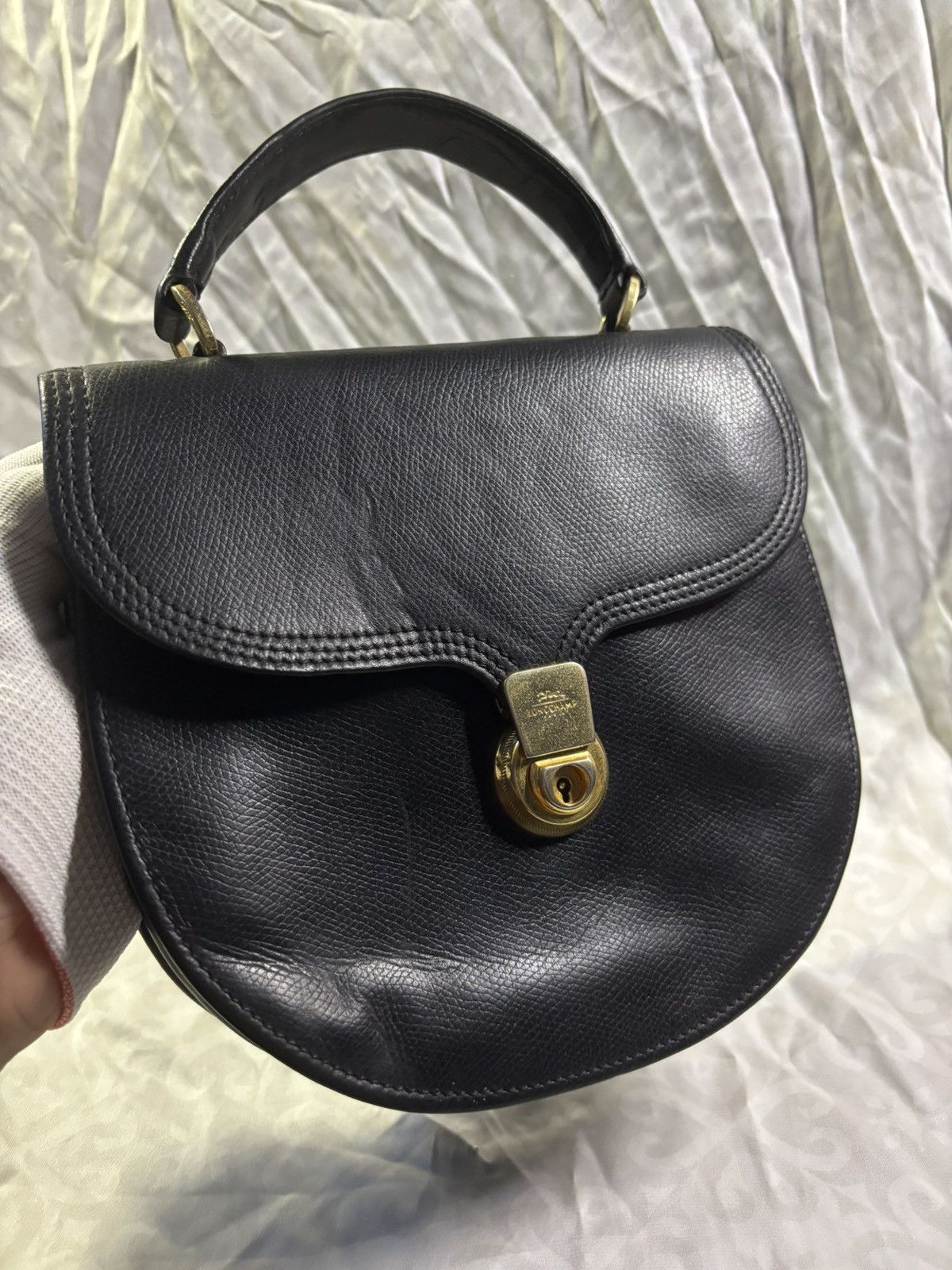 Longchamp (Rare) Longchamp Leather 2 Way W/Lock Key and Green Card Size ONE SIZE - 3 Thumbnail