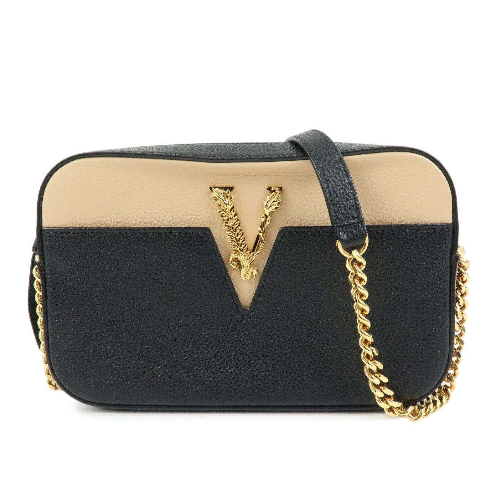 Versace Versace Virtus Leather Crossbody Bag Black Size ONE SIZE - 1 Thumbnail