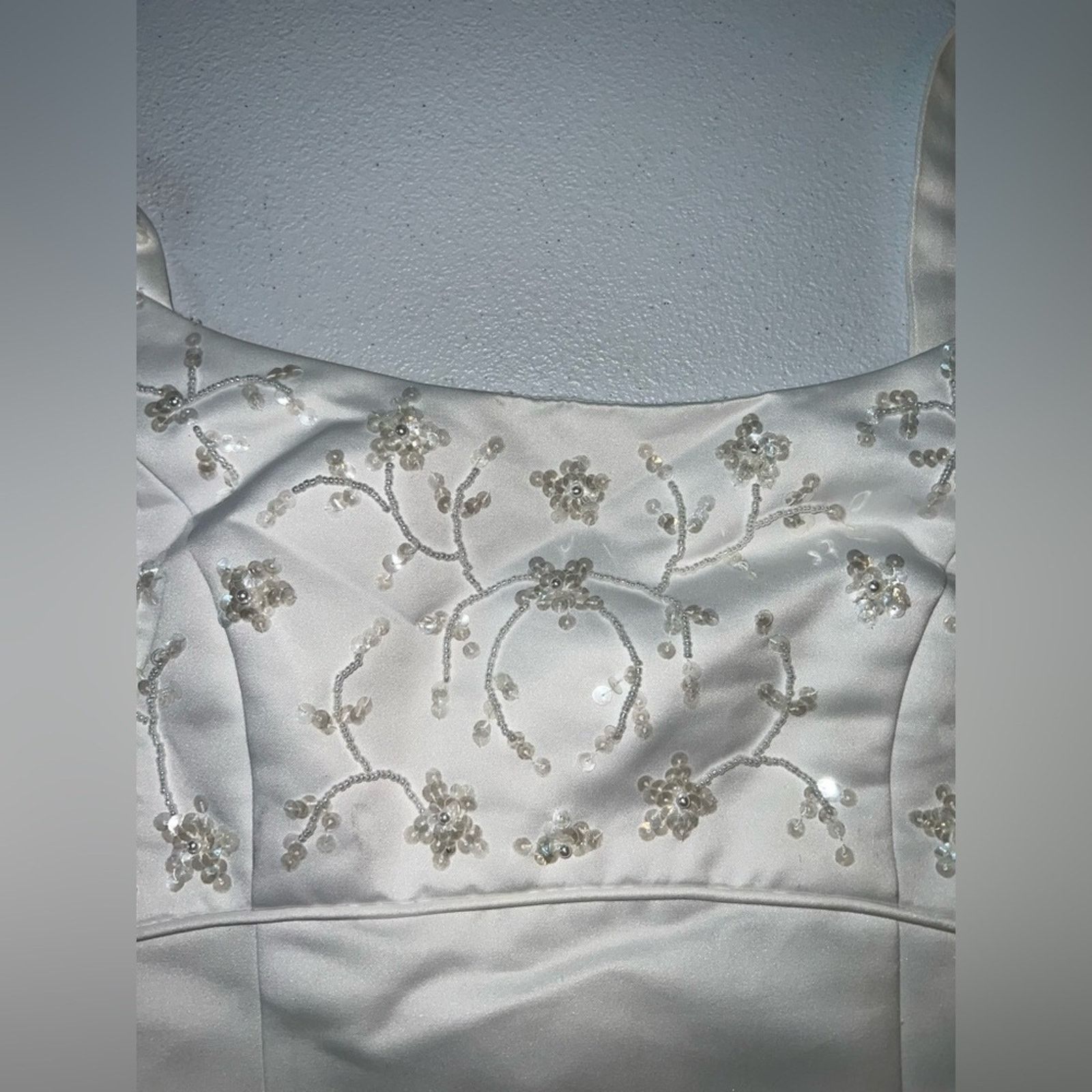 Oleg Cassini Beautiful Vintage 90s Oleg Cassini Empire Waist Wedding Gown Size L / US 10 / IT 46 - 8 Thumbnail