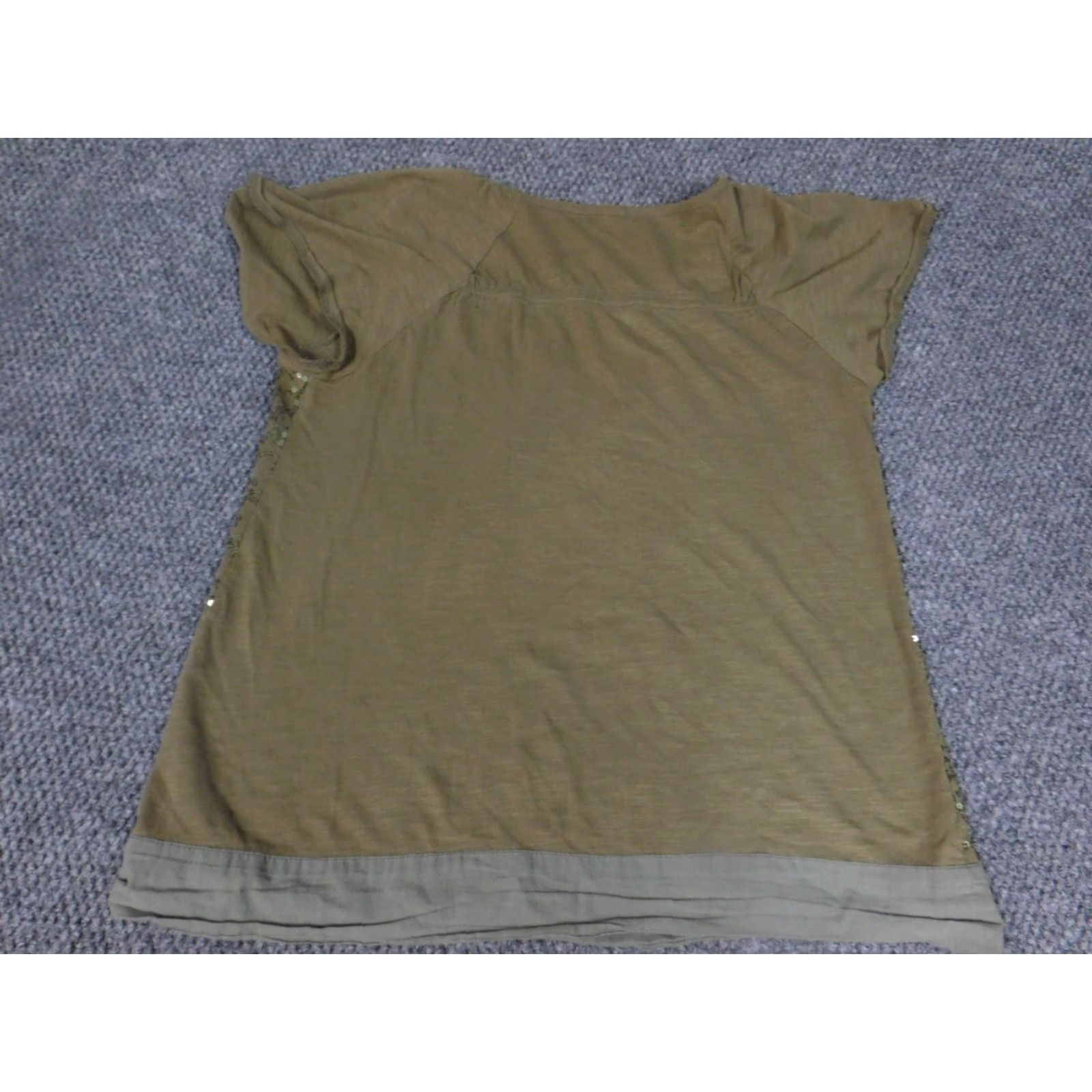Charter Club Charter Club Blouse Short Sleeve Round Neck Cotton Green PS Petite Womens Button Accent Casual Fit Regular Size S / US 4 / IT 40 - 7 Thumbnail