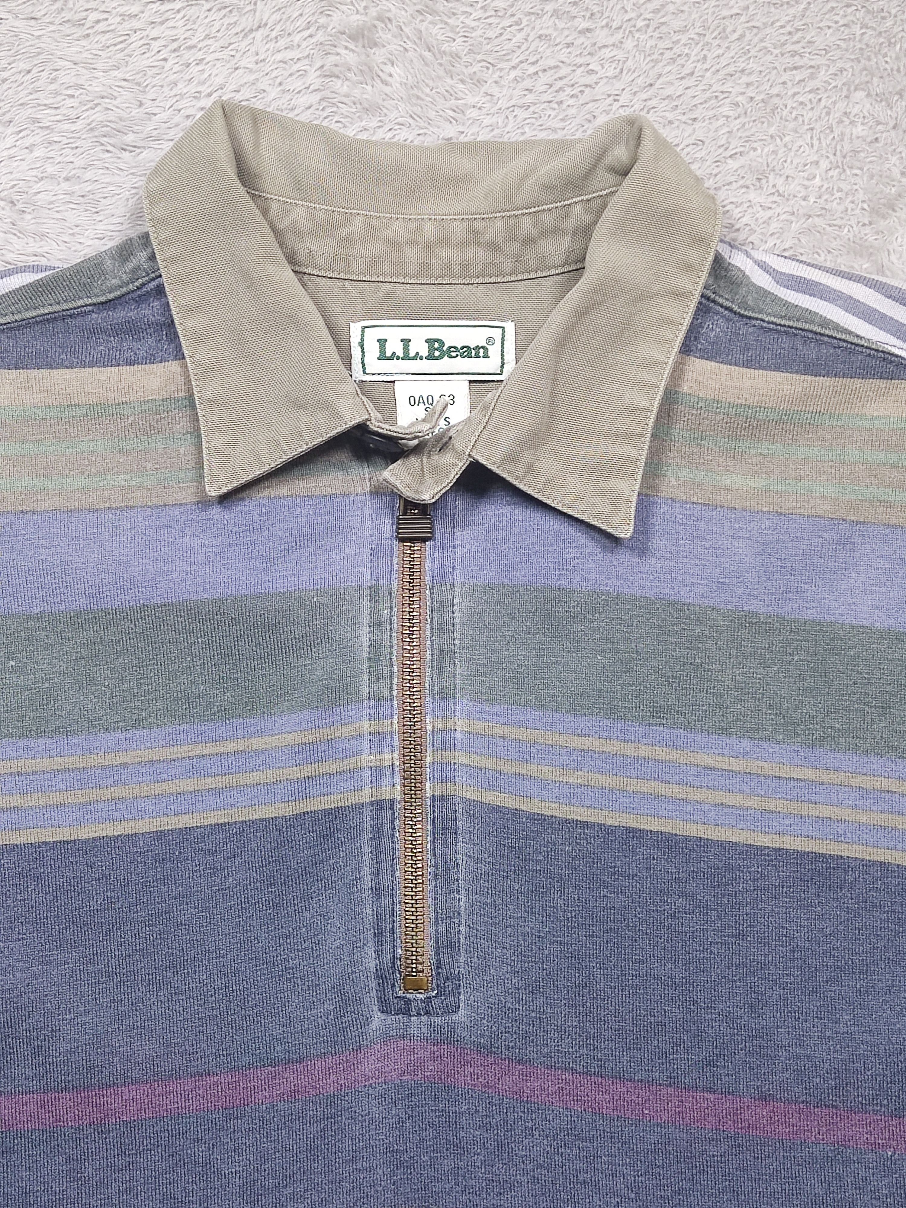 L.L. Bean Vintage LL Bean Striped 1/4 Zip Shirt Distressed Pullover Size US M / EU 48-50 / 2 - 3 Thumbnail
