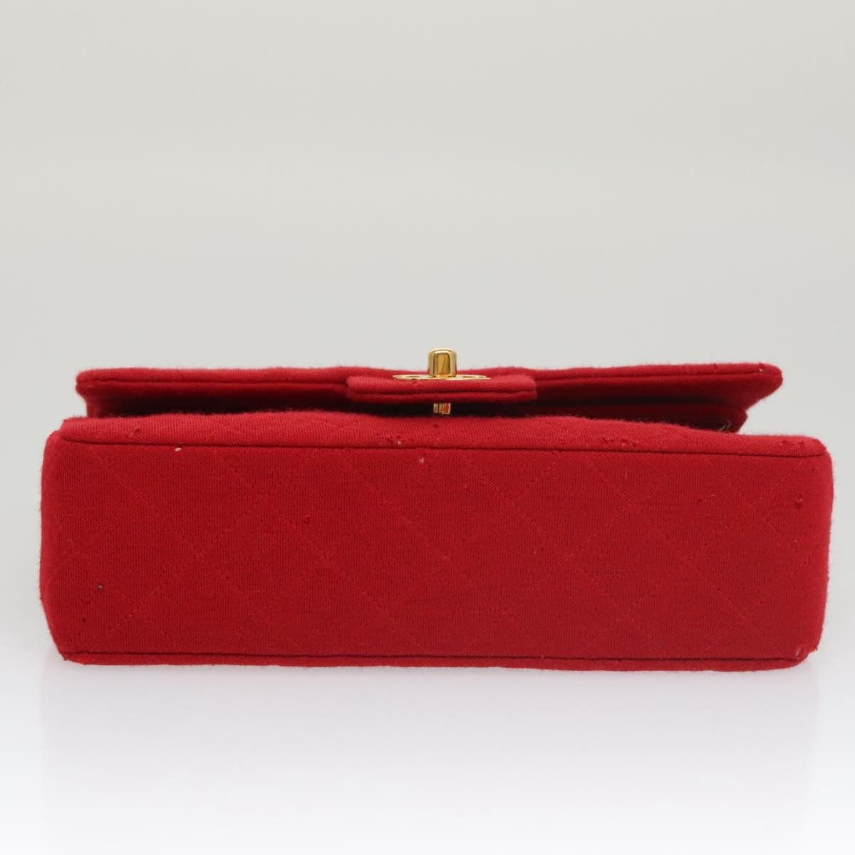 Chanel CHANEL Matelasse Chain Shoulder Bag Cotton Red Gold CC Size ONE SIZE - 7 Thumbnail