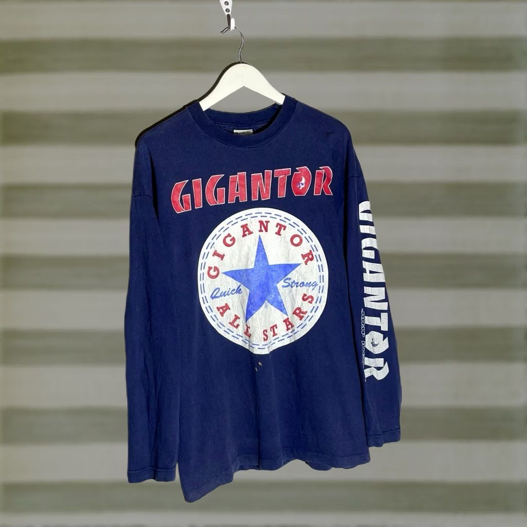 Vintage Gigantor Vintage Screen Stars Long Sleeve Shirt XL Blue 90s Mens T-Shirt Graphic Print Size US XL / EU 56 / 4 - 1 Thumbnail