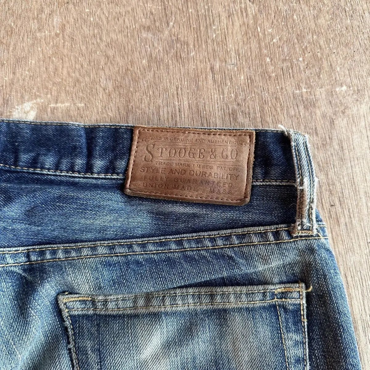 Japanese Brand W31 L32 🔥 DISTRESSED DENIM VINTAGE STOOGE&CO. JEANS PANTS Size US 31 - 16 Thumbnail