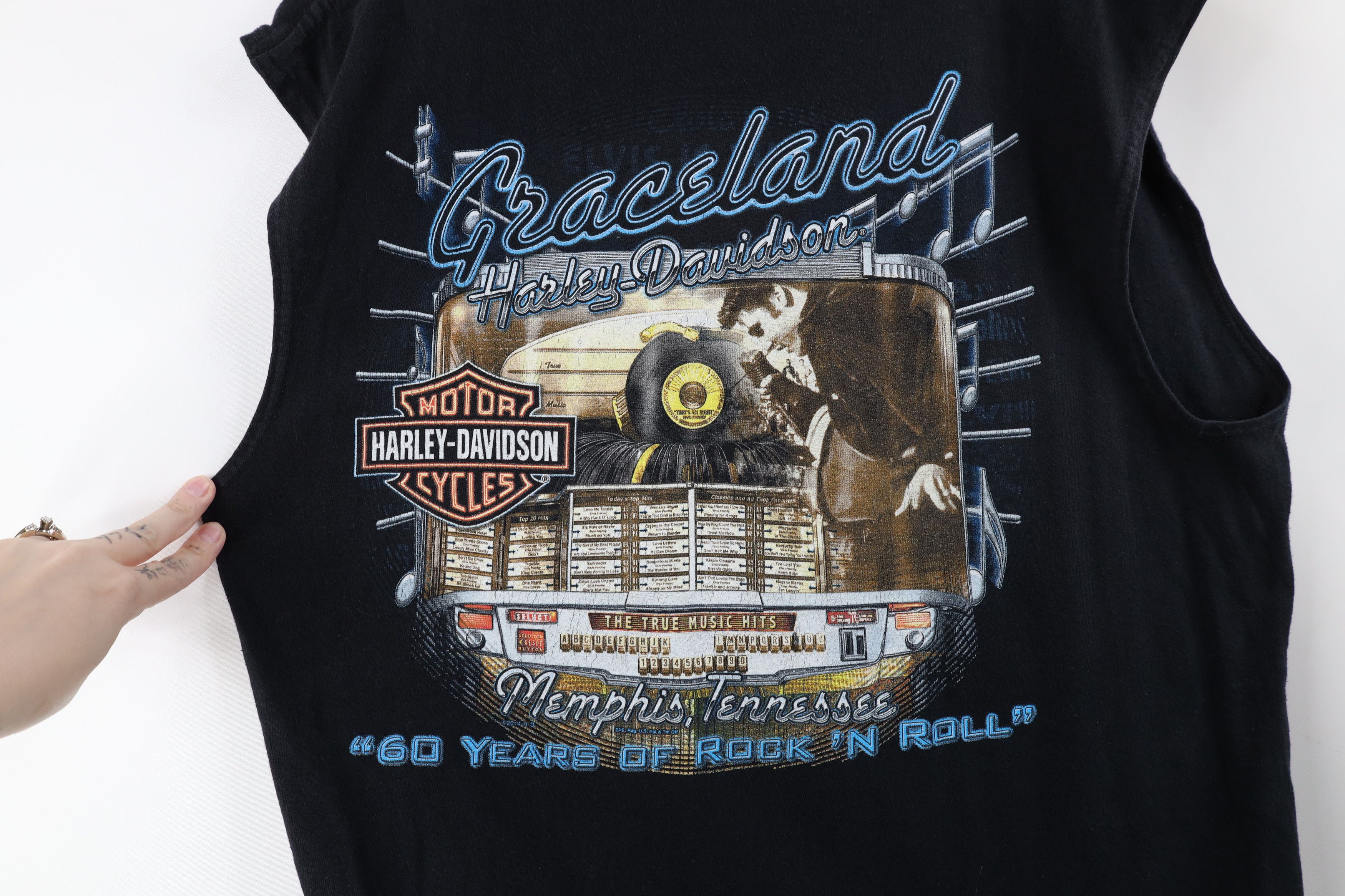 Harley Davidson × Vintage Vintage Y2K Harley Davidson Skull Flag Sleeveless T-Shirt Size US L / EU 52-54 / 3 - 11 Thumbnail