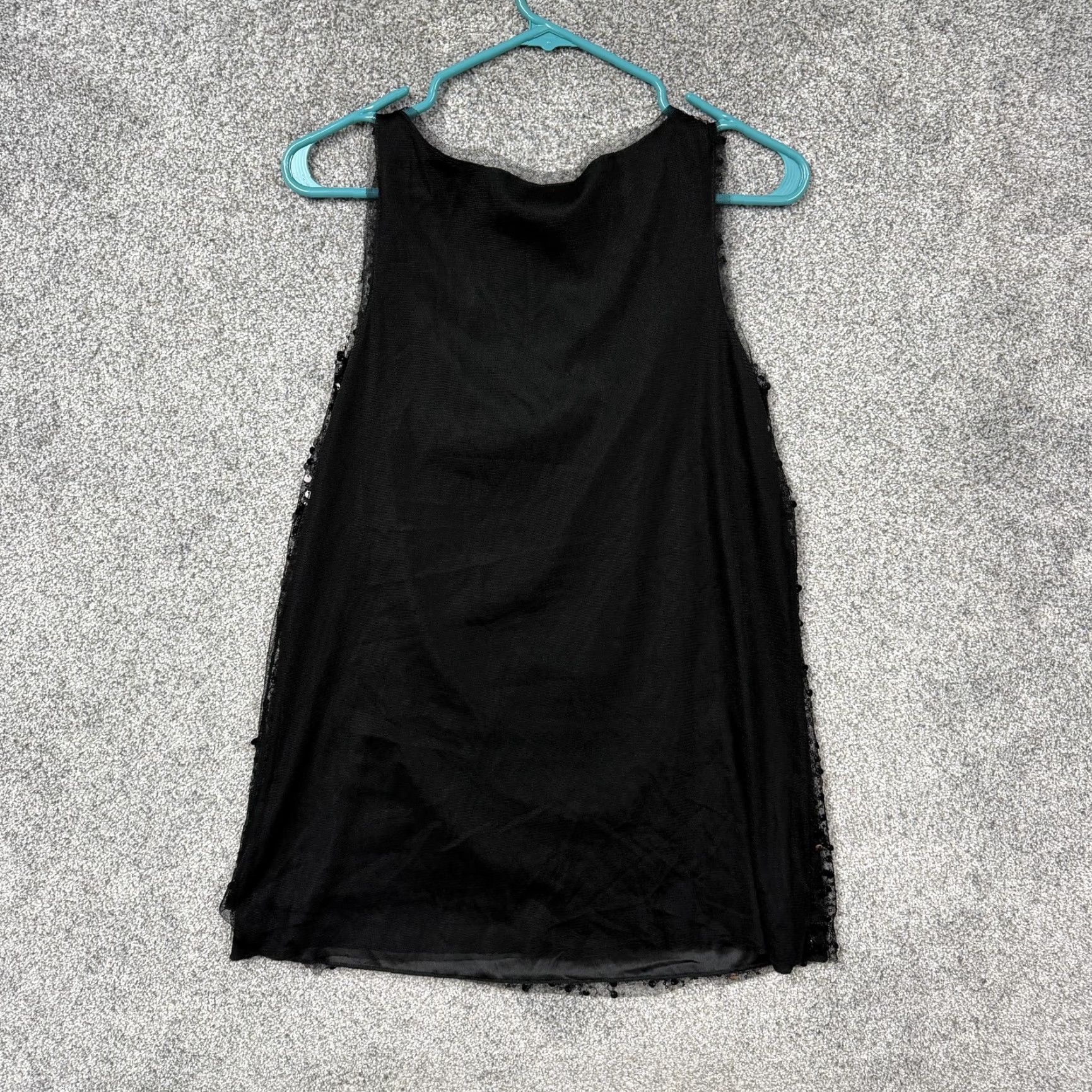 Vintage VINTAGE Fashion Bug Tank Top Womens M Black Sequin Party Gothic 90s Retro - Shirt (Tank) - 00s? Size M / US 6-8 / IT 42-44 - 7 Thumbnail