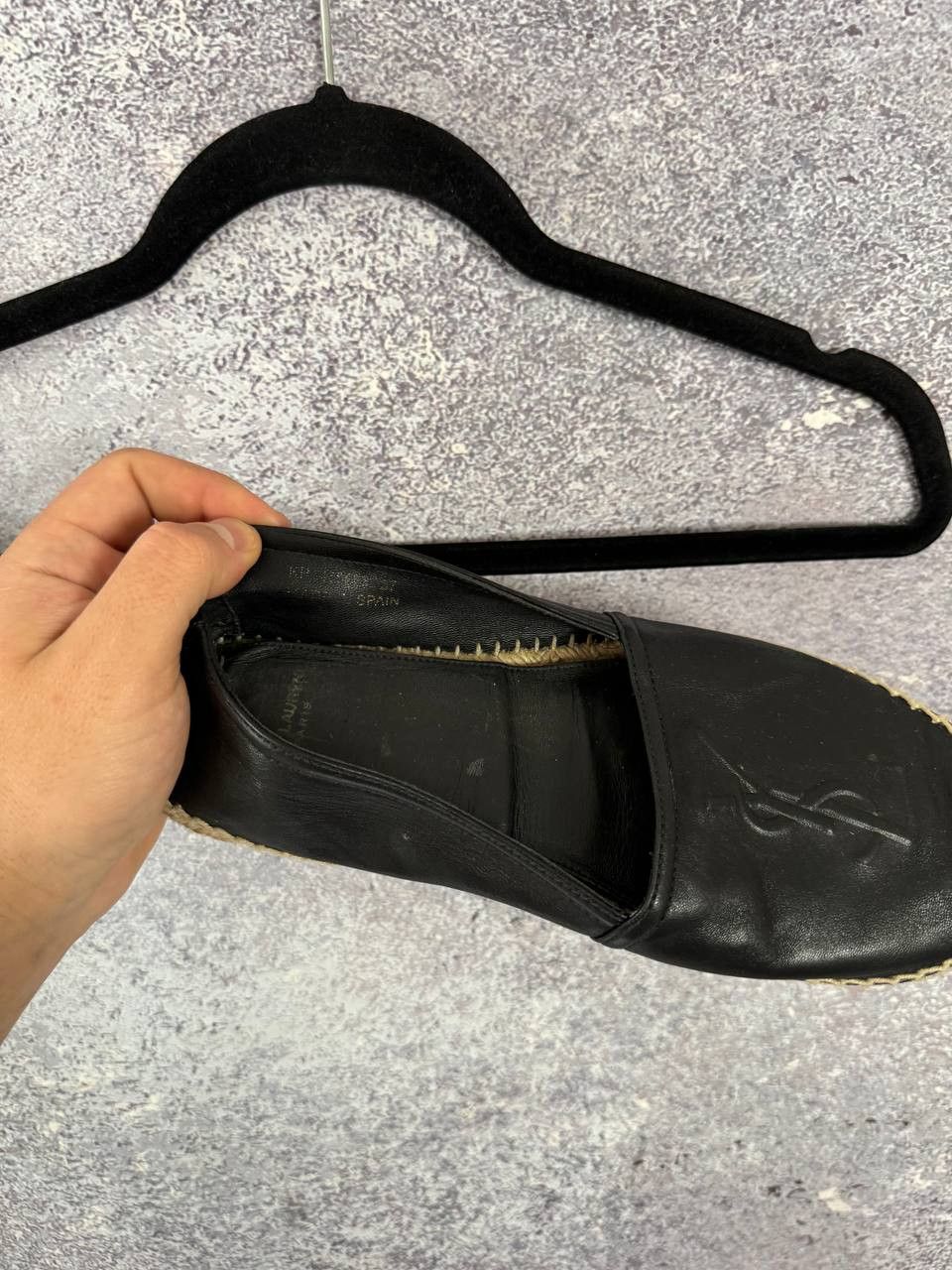 Saint Laurent Paris YSL Black Yves Saint Laurent Monogram Espadrille 37 sz Size US 7 / IT 37 - 15 Thumbnail