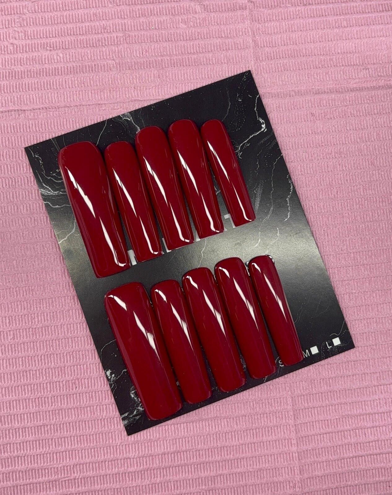 Handmade Extra long square Press on nails solid color builder gel Size ONE SIZE - 5 Thumbnail