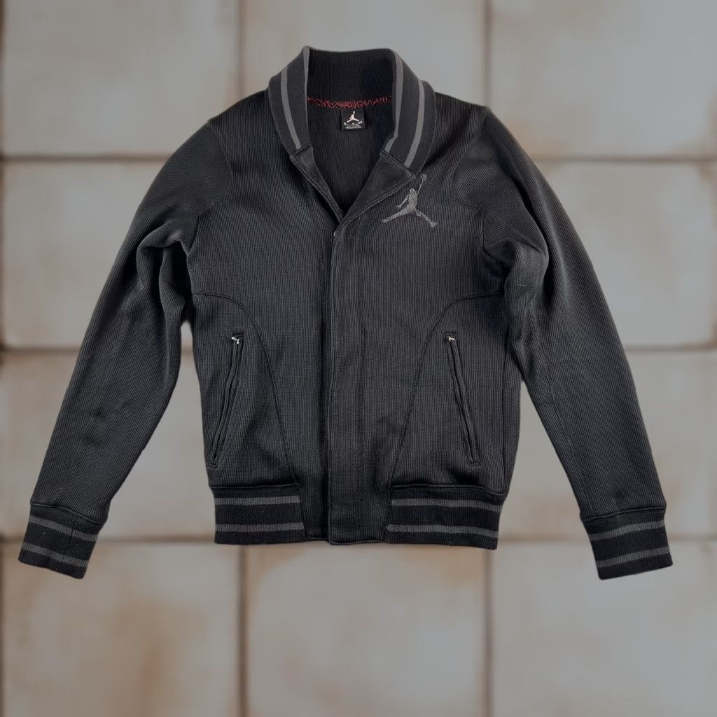 Jordan Brand VINTAGE Jordan Varsity Shawl Collar Sweater Jacket Mens S Black Full Zip 576805-010 90s 80s Mens Size US S / EU 44-46 / 1 - 1 Thumbnail