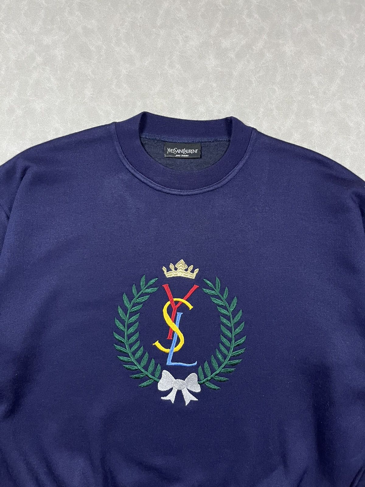 Yves Saint Laurent 90s YSL embroidery sweatshirt Size US M / EU 48-50 / 2 - 3 Thumbnail