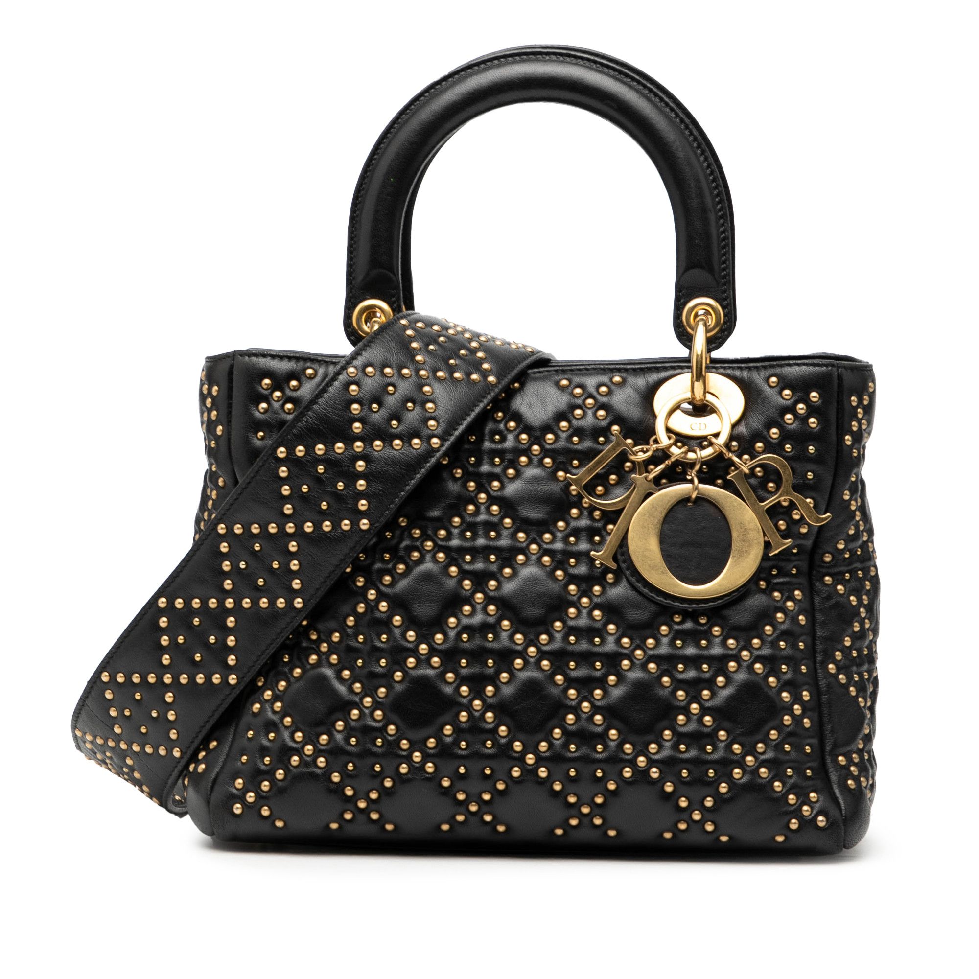 Dior Dior Medium Lambskin Cannage Studded Supple Lady Dior Size ONE SIZE - 1 Thumbnail