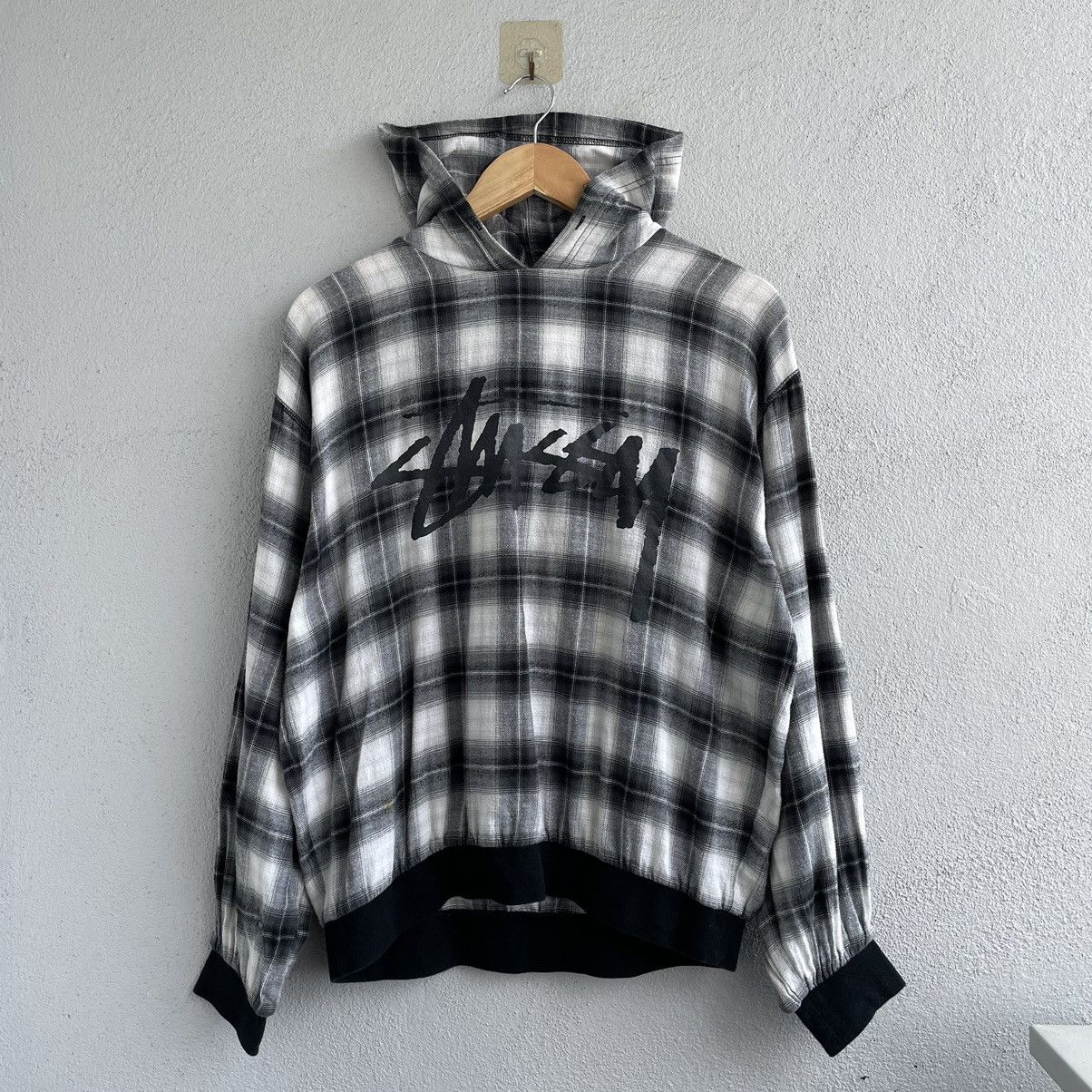 Stussy Vintage Stussy Big Logo Plaid Hoodie Size US M / EU 48-50 / 2 - 2 Thumbnail