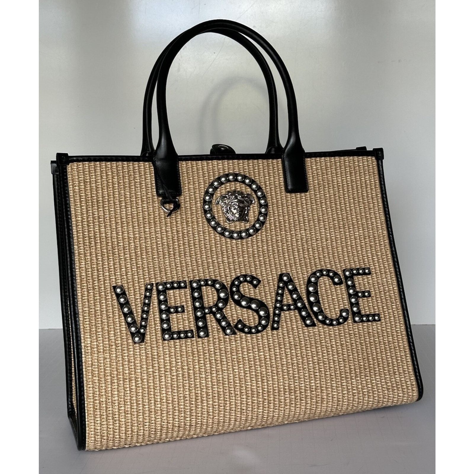 Versace Versace Medusa Large Tote Fabric/Leather Bag 1004741 Size ONE SIZE - 6 Thumbnail
