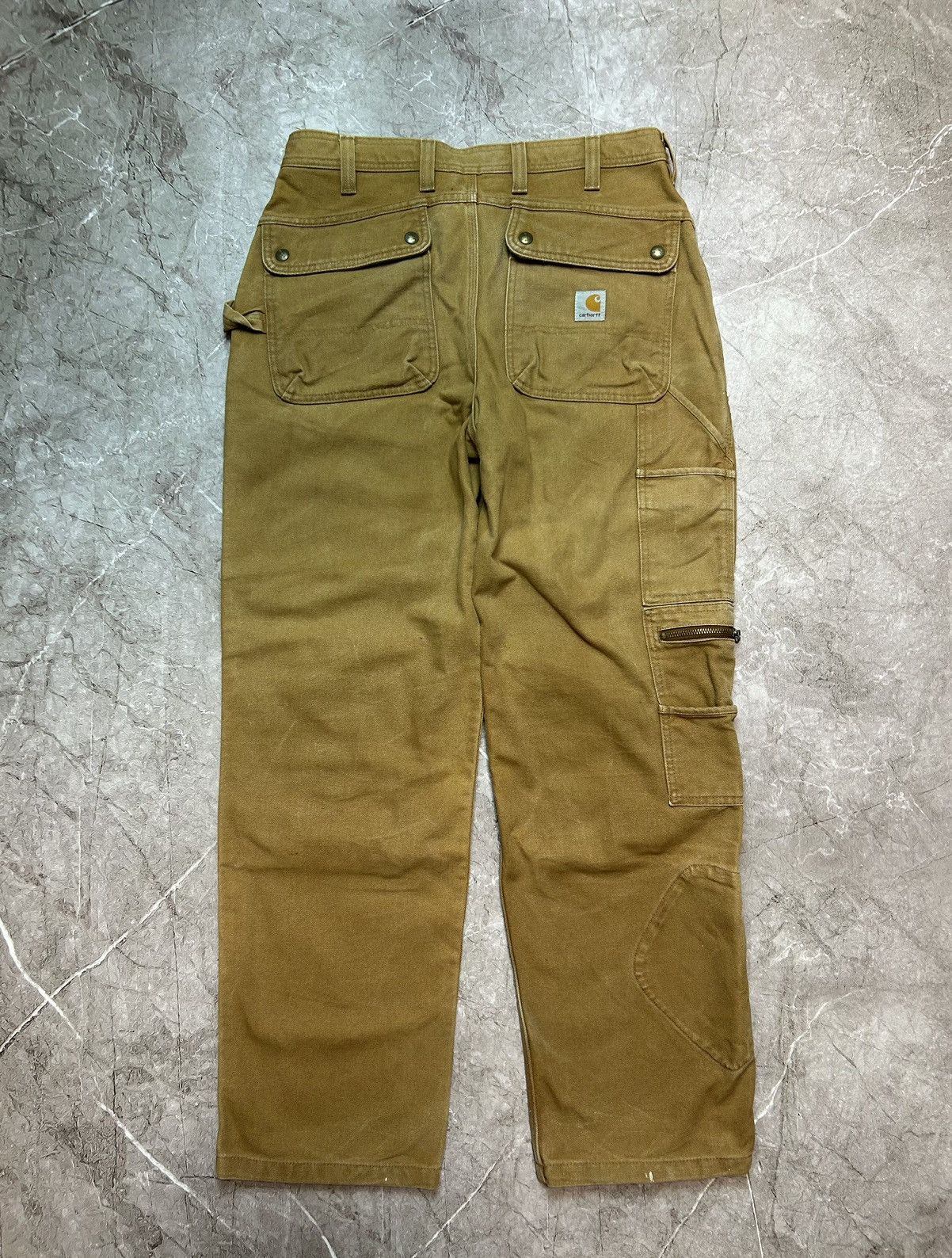 Carhartt × Vintage Faded Brown Carhartt Double Knee Brown Carhartt Pants B01 Size US 32 / EU 48 - 1 Thumbnail