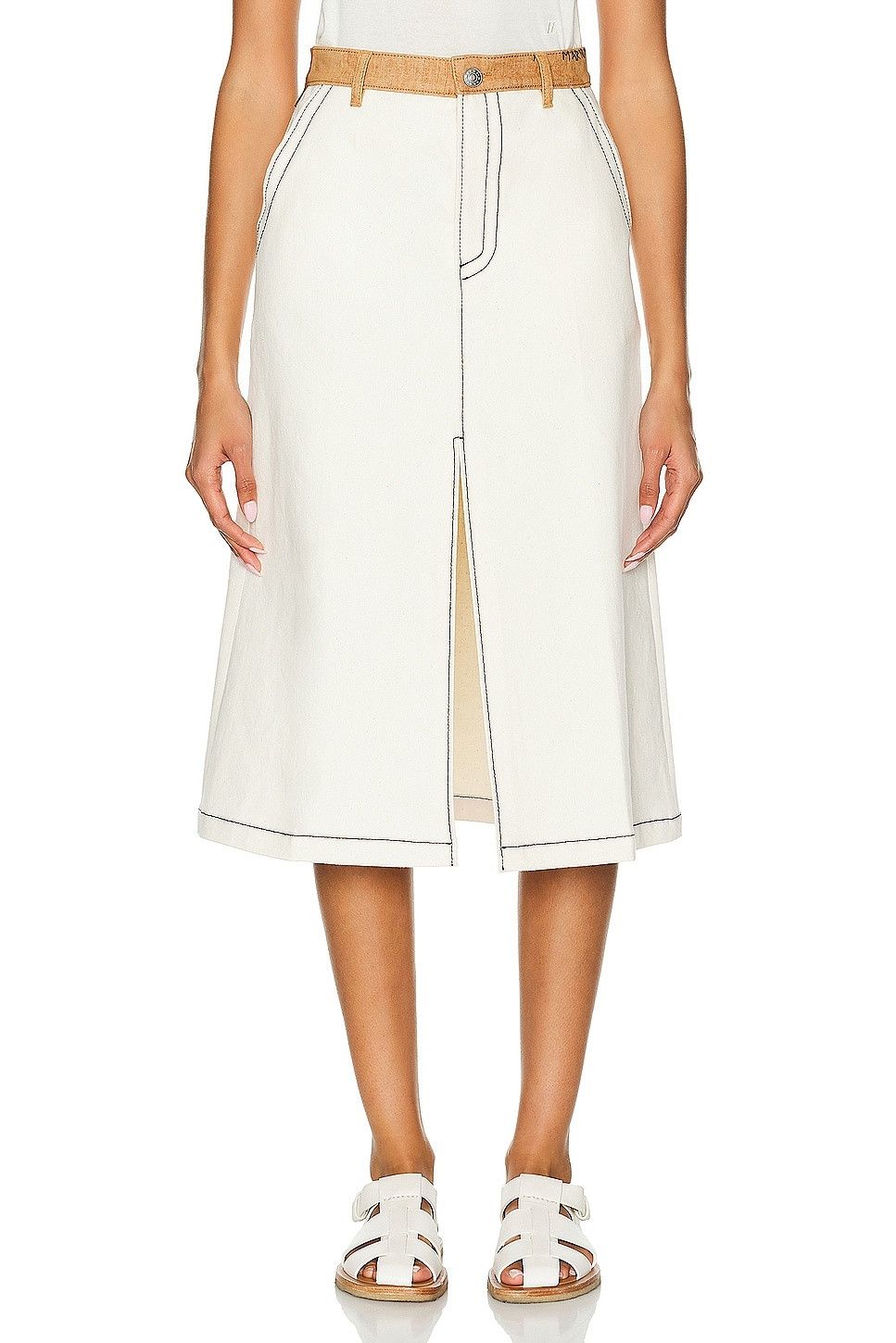 Marni oc11z0525 Cowboy Skirt in White Size 30" / US 8 / IT 44 - 1 Thumbnail